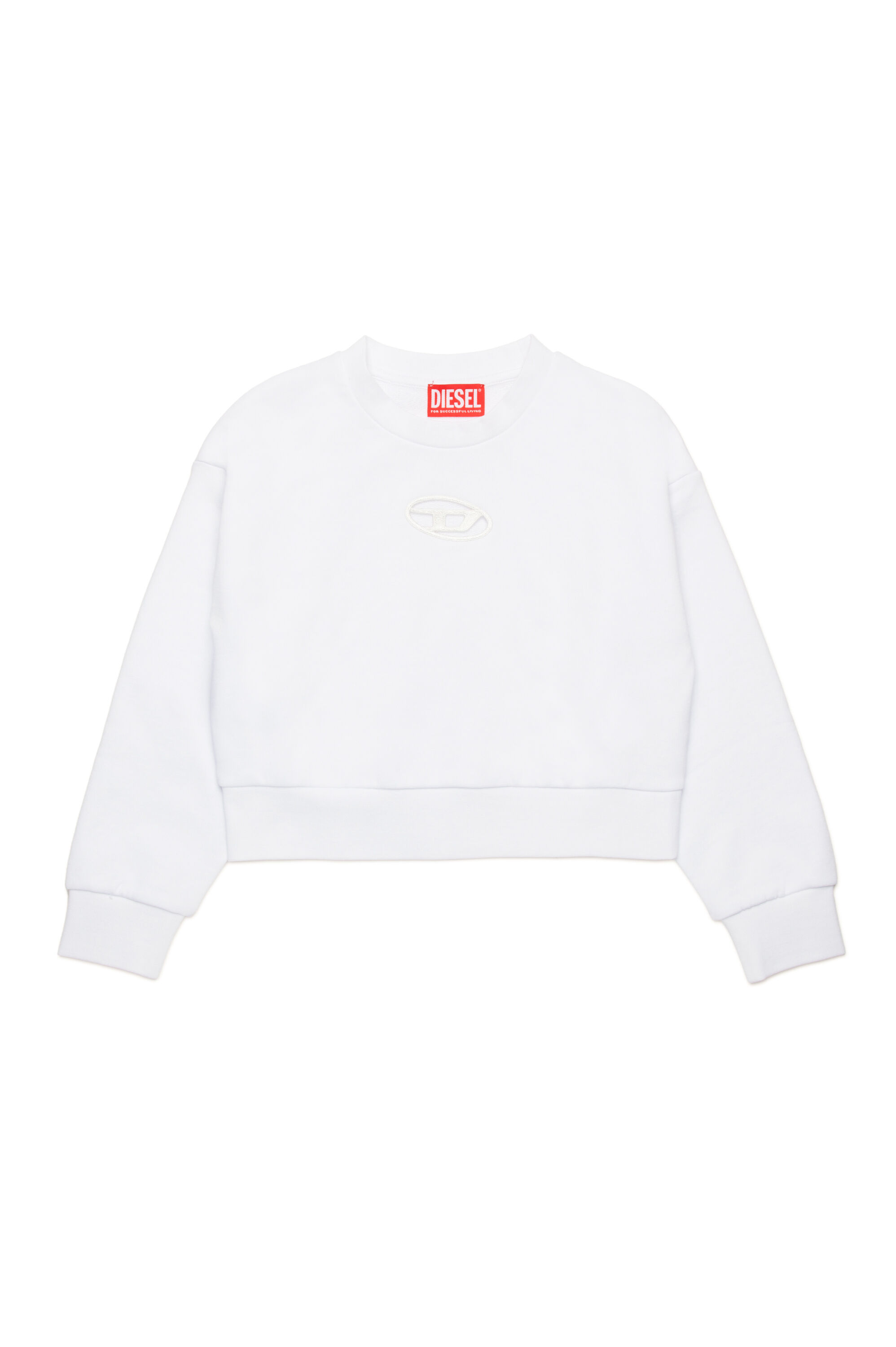 Diesel - STRASLIUM, Sweat-shirt avec cut-out Oval D Femme in Blanc - 1