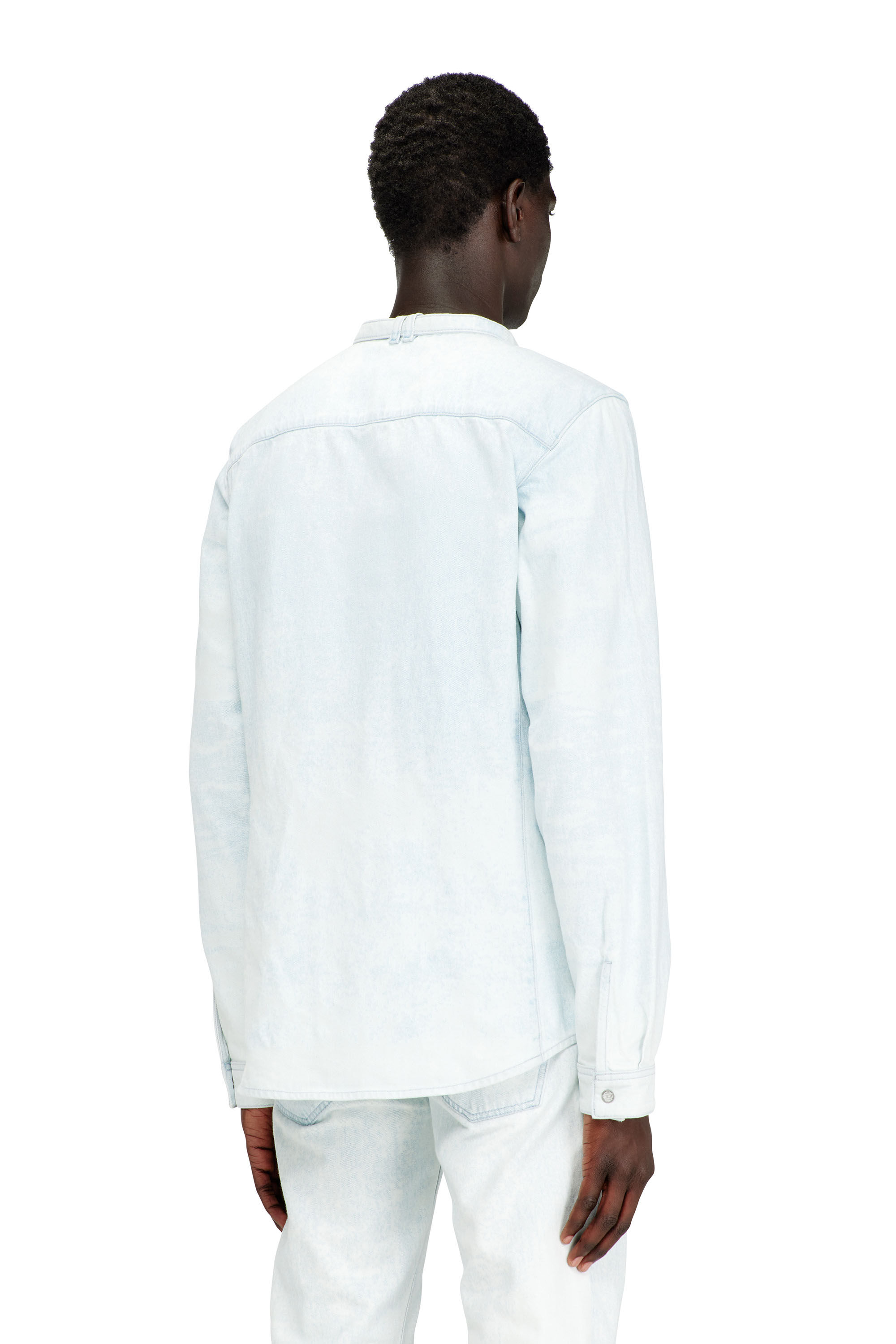 Diesel - D-TYLLAR-FSI, Chemise en denim satin bleu glac&eacute; Homme in Bleu - 4