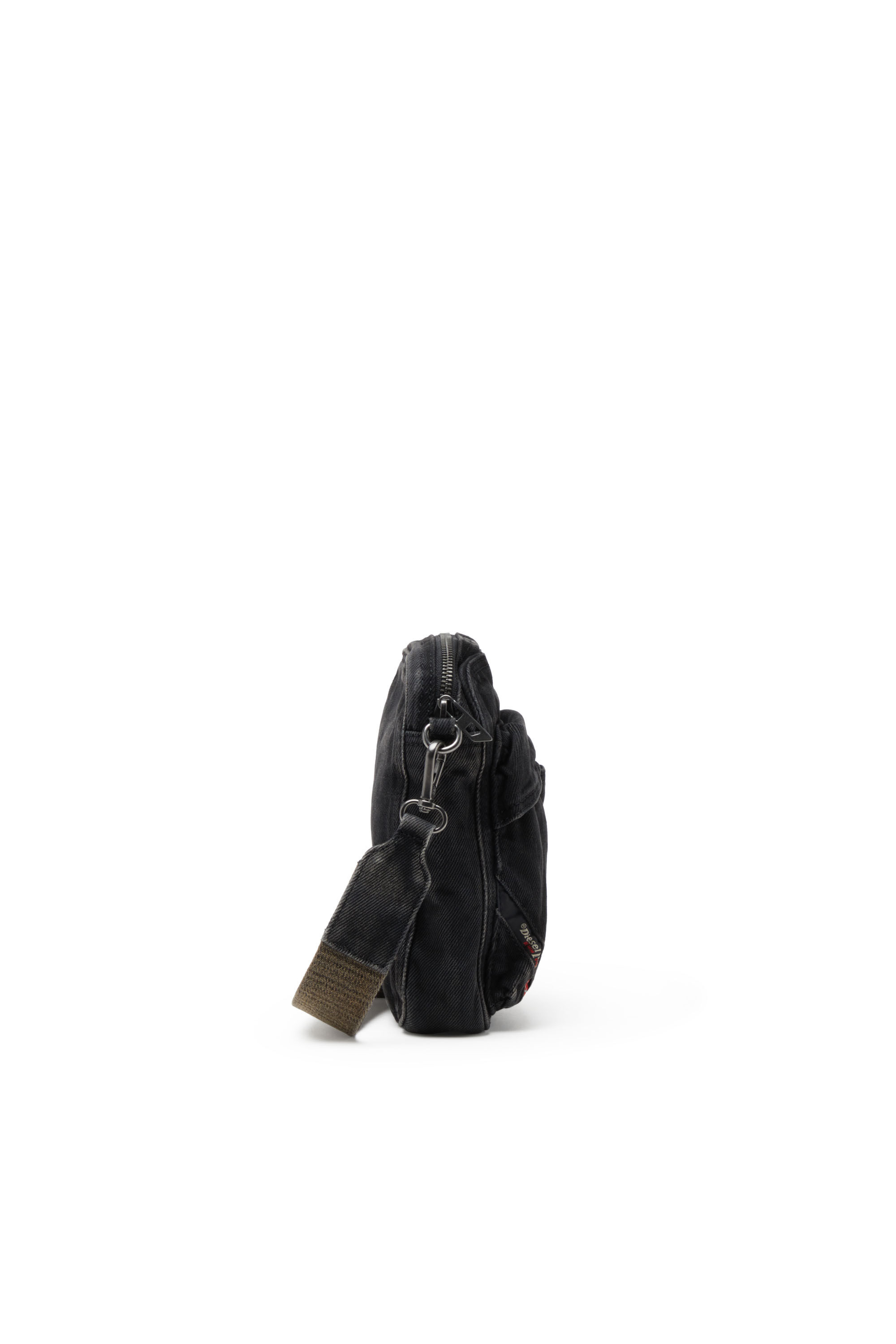 Diesel - MULTI-PKTS CROSSBODY X, Multi-Pkts-Sac à bandoulière en denim délavé Homme in Noir - 4