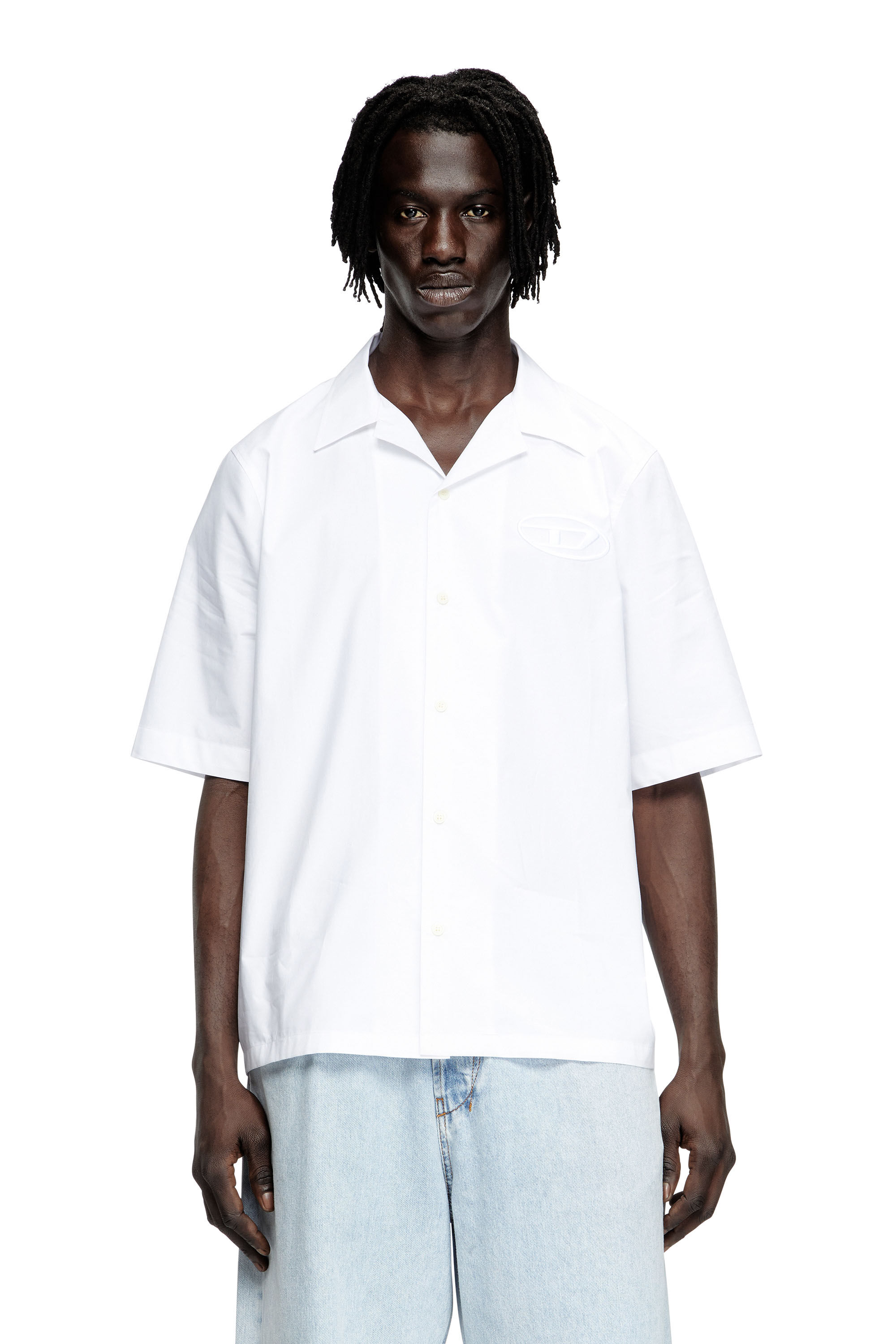 Diesel - S-MAC-PCAL, Chemise de bowling avec logo Oval D Homme in Blanc - 2