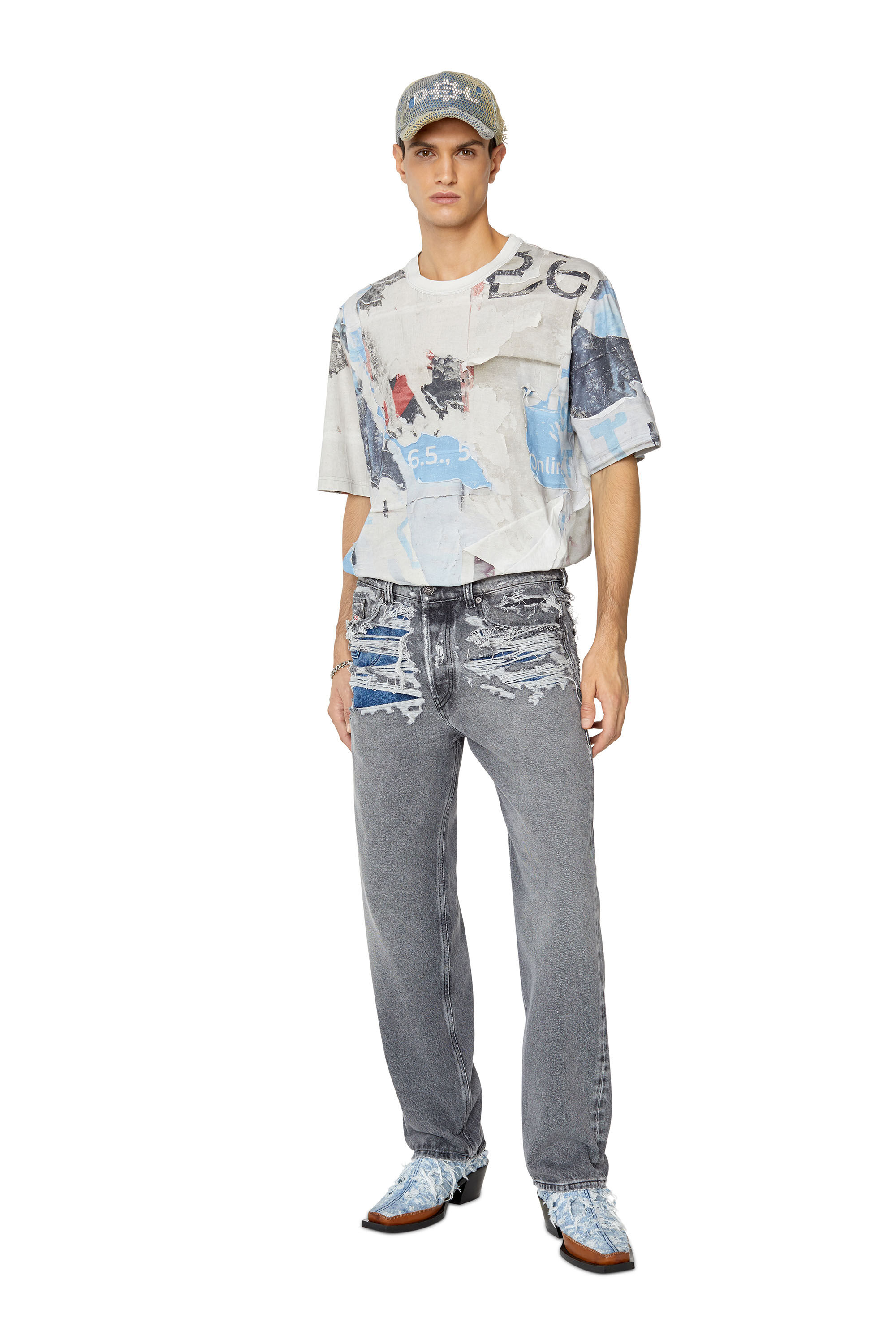 Diesel - 2010 D-Macs 007J4 Straight Jeans, Noir/Gris foncé - Image 1