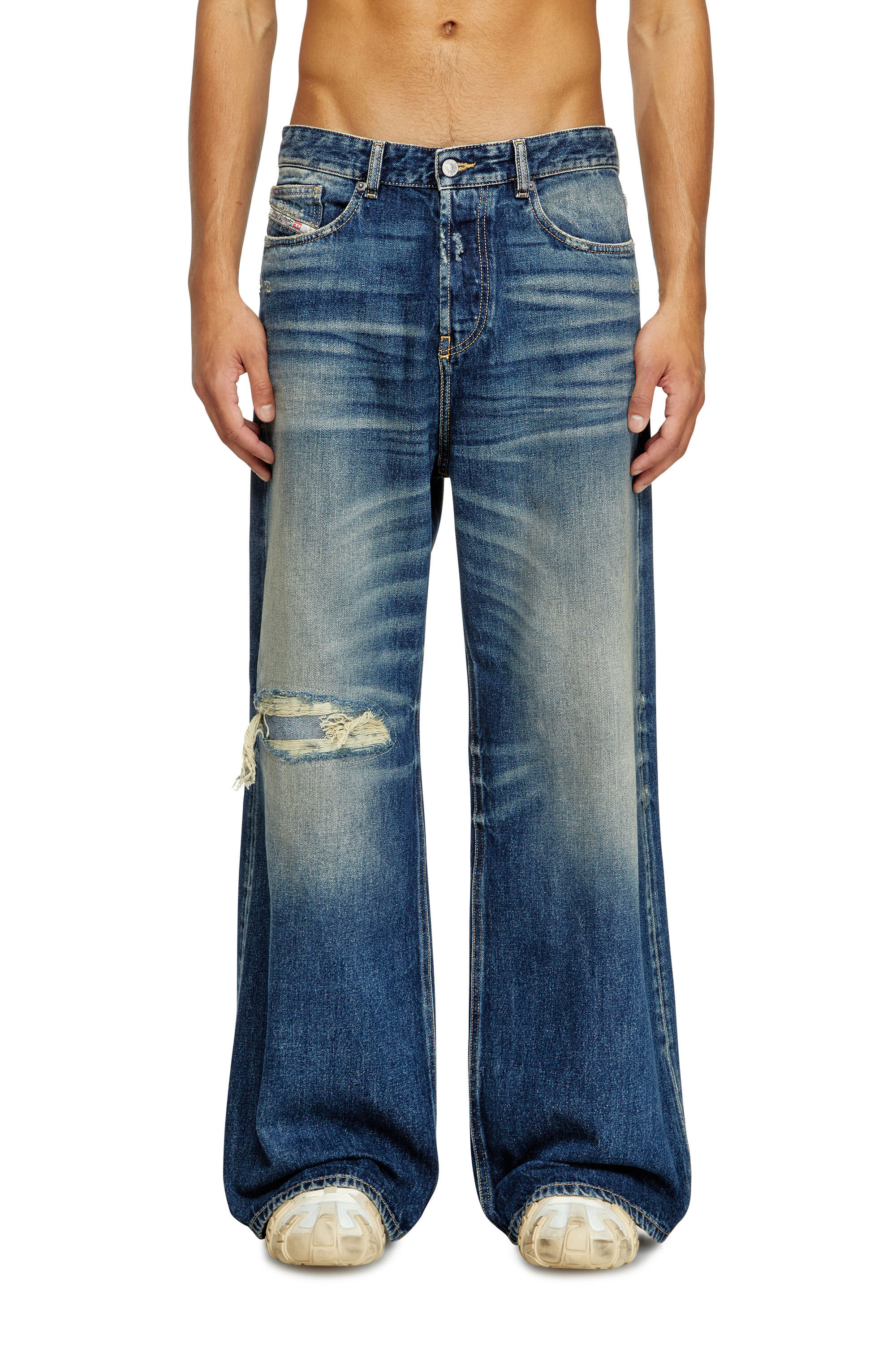 Diesel - Relaxed Jeans D-Rise 09J95 Homme, Bleu Foncé - Image 3