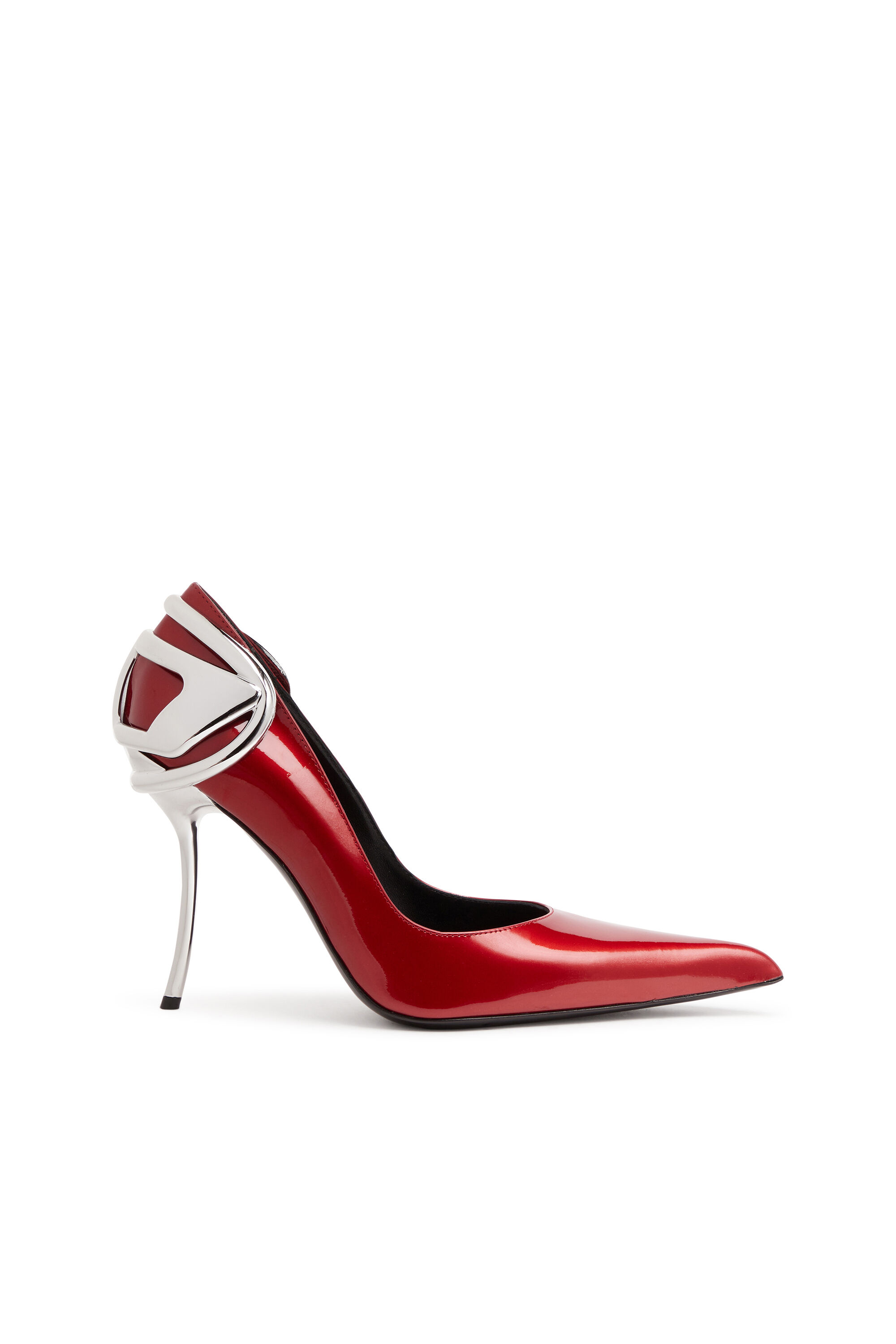 D Ten Half Escarpins en cuir verni avec talon Oval D Femme Rouge Diesel