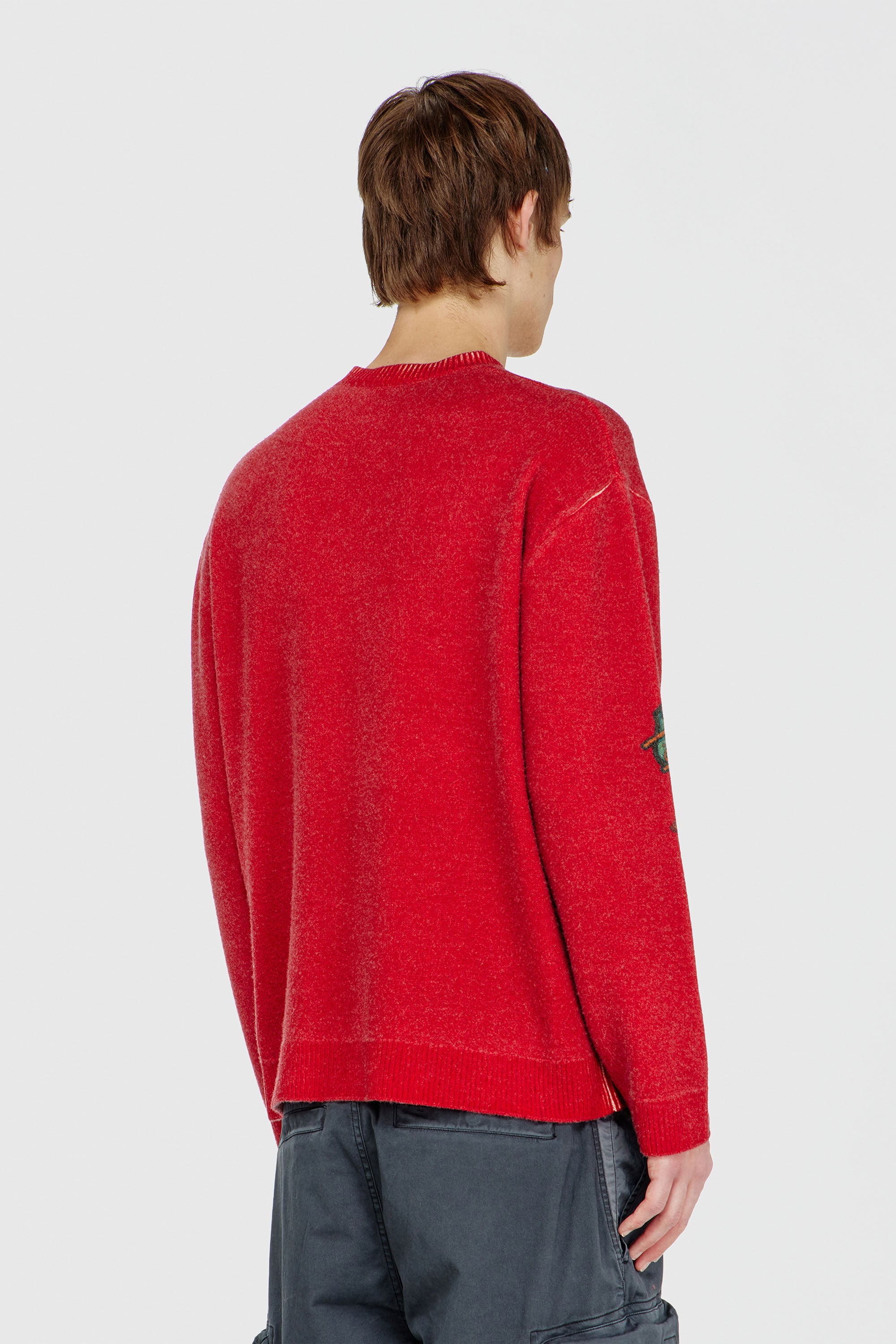 Diesel - K-PATCY, Pull en laine avec patchs imprim&eacute;s Homme in Rouge - 4