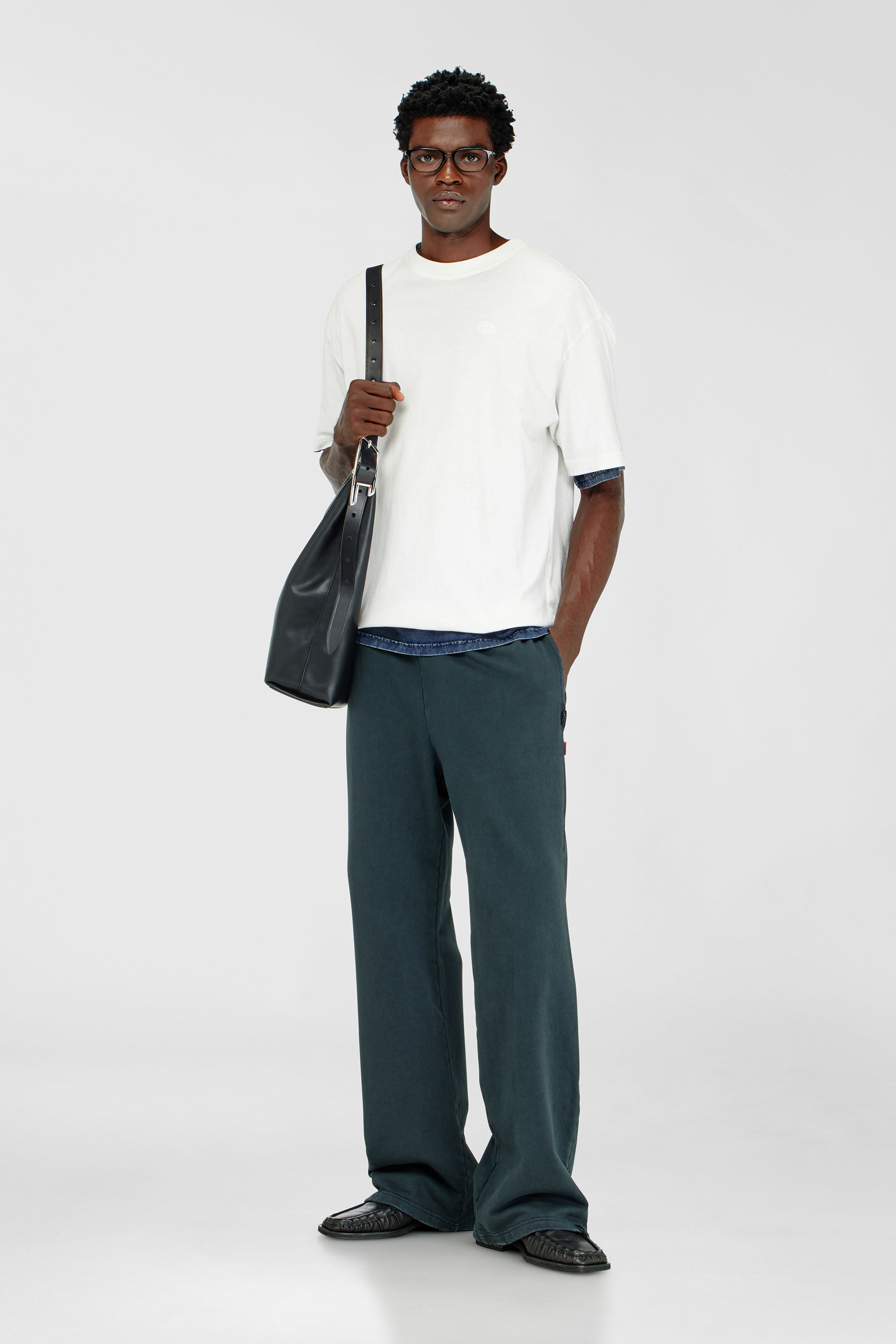 Diesel - T-BOGGY-MEGOVAL-D, T-shirt avec maxi oval D brod&eacute; Homme in Blanc - 1