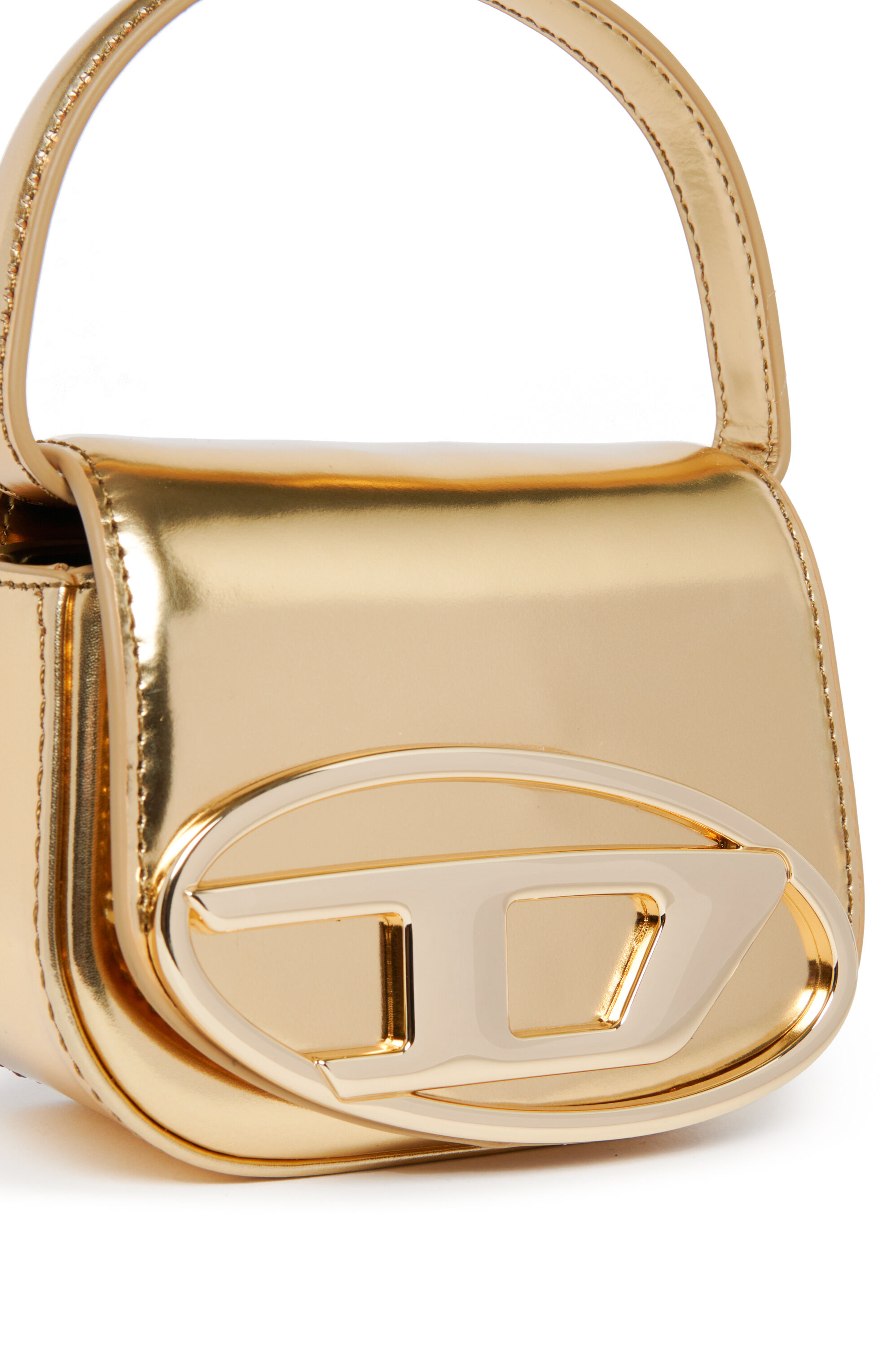 Diesel - 1DR XS, Mini sac iconique en cuir mat métallisé Femme in Doré - 4