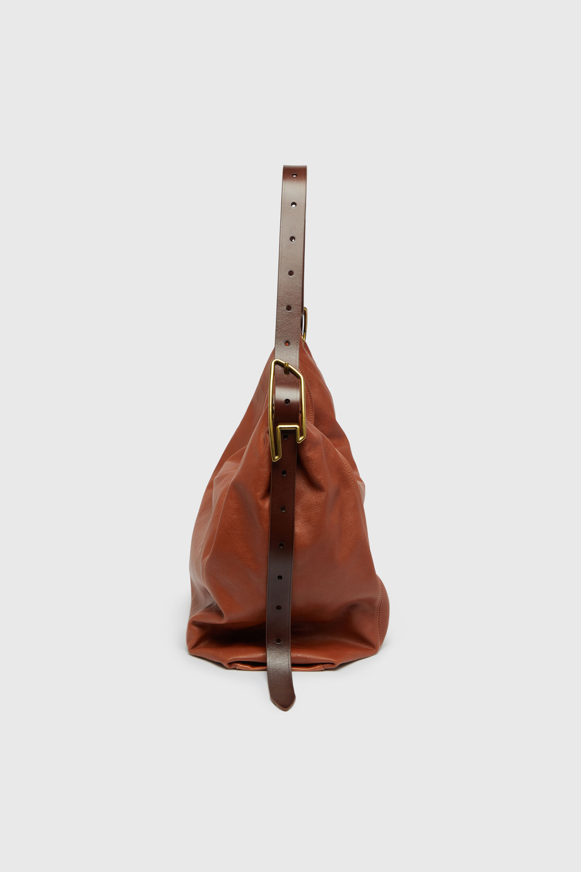 Diesel - D-LINE HOBO L, D-Line-Sac hobo en cuir brillant Femme in Marron - 5