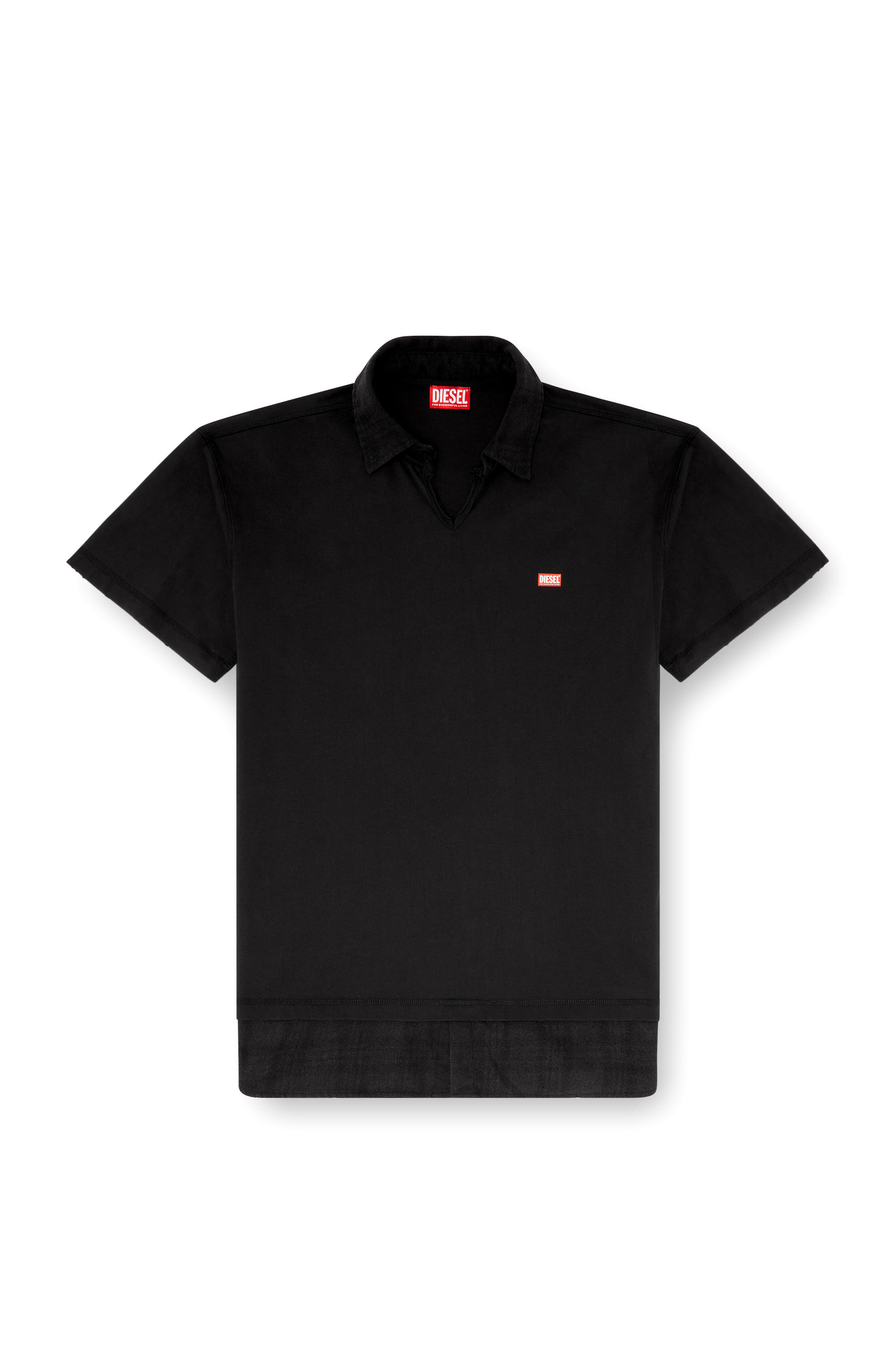 Diesel - T-ANSEL, Polo en jersey avec finitions en flanelle &agrave; carreaux Homme in ToBeDefined - 2