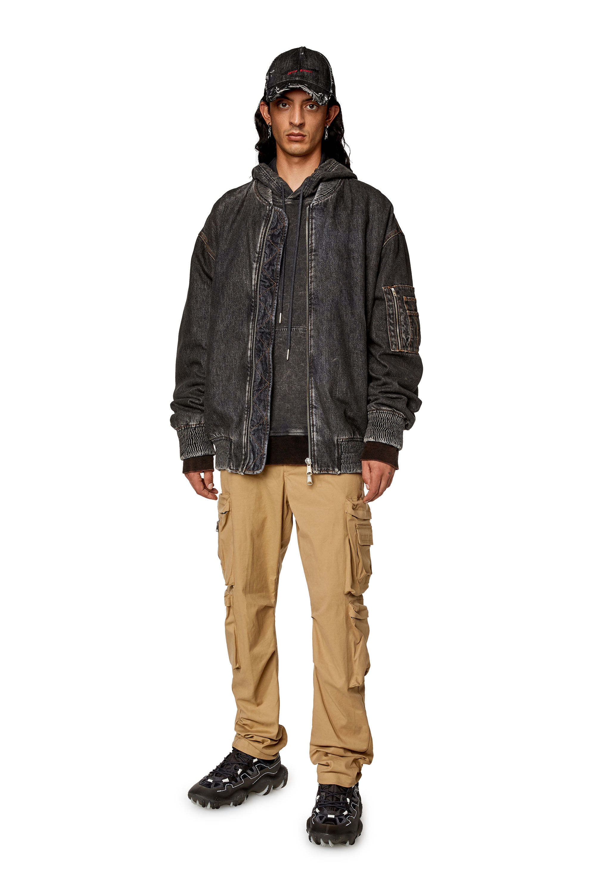 Diesel - P-ARLEM, Pantalon cargo avec poche zippée Homme in Marron - 1