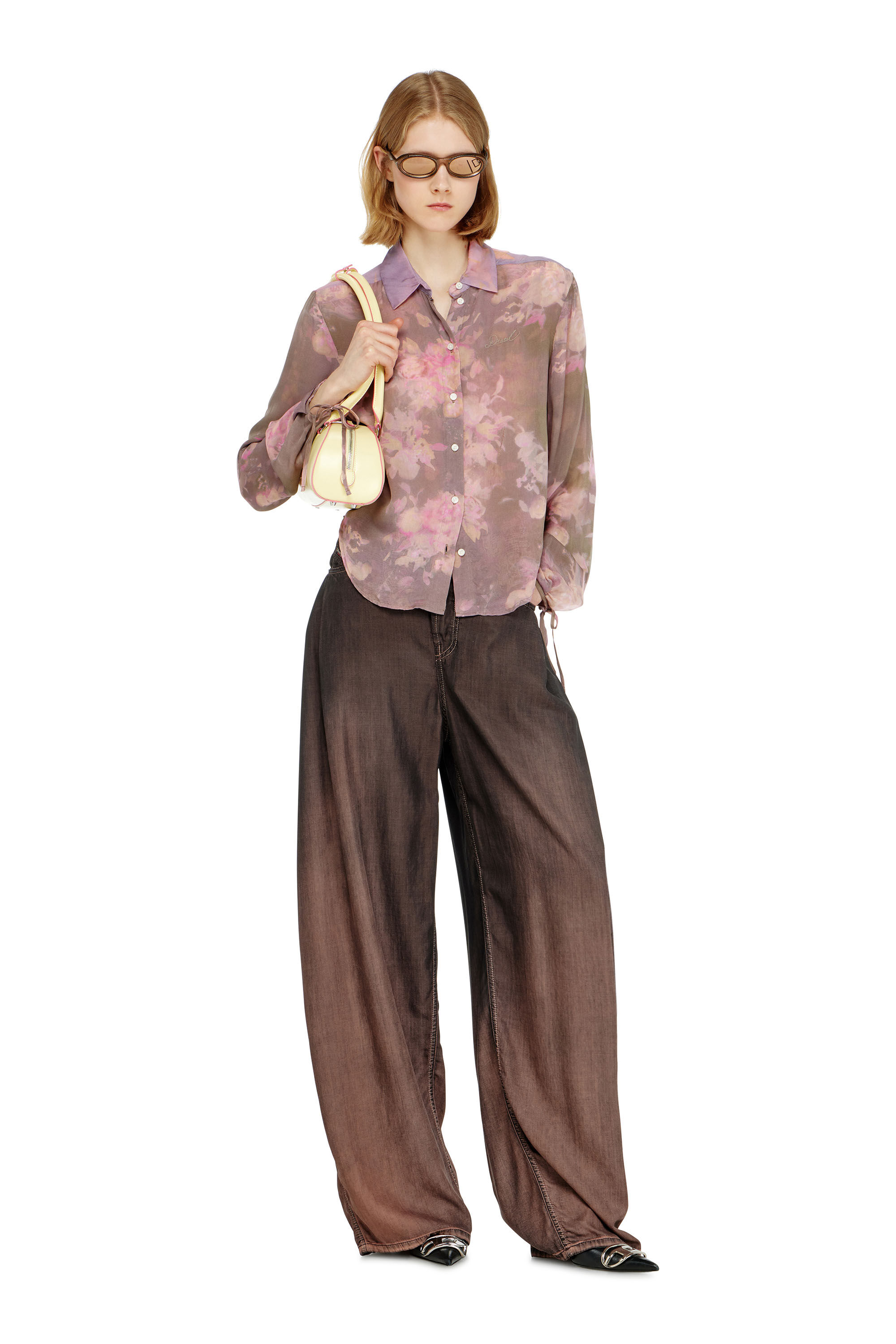 Diesel - C-LEVER, Chemisier en chiffon &agrave; imprim&eacute; floral all-over Femme in ToBeDefined - 1