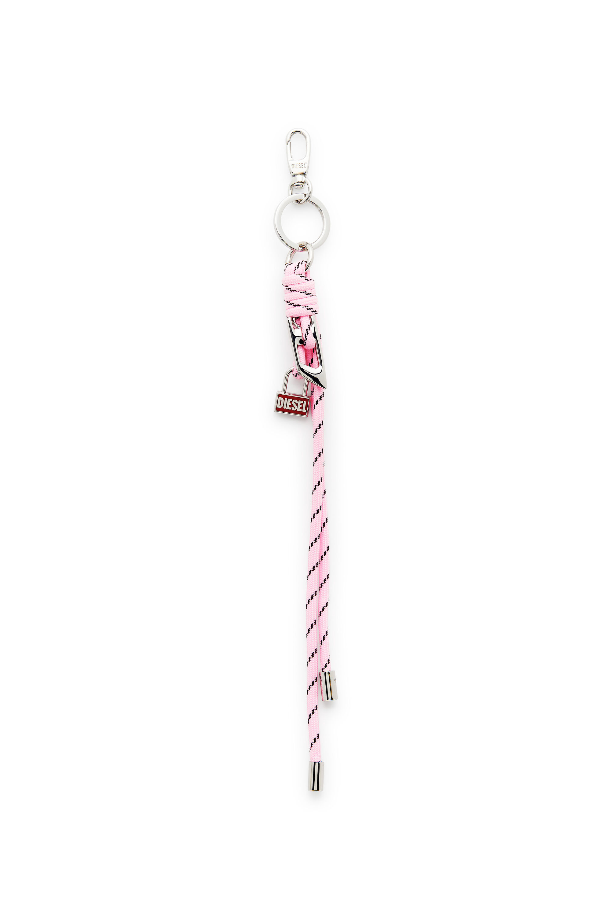 Diesel - ROPE II, Breloque en m&eacute;tal et corde avec pendentif Diesel Mixte in Rose - 1