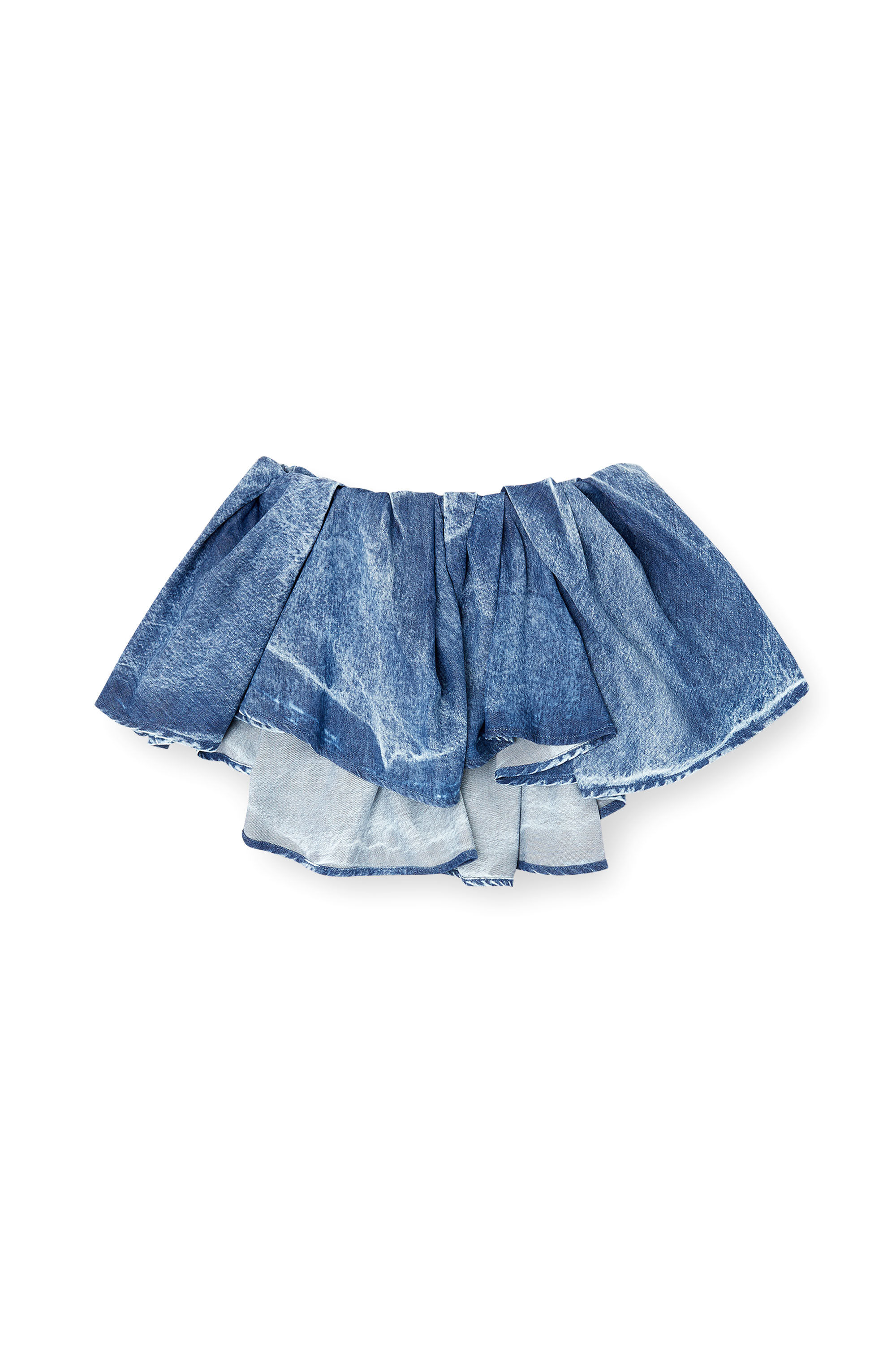 Diesel - DE-RIA-FSG, Mini-jupe en denim effet vieilli Femme in Bleu - 2