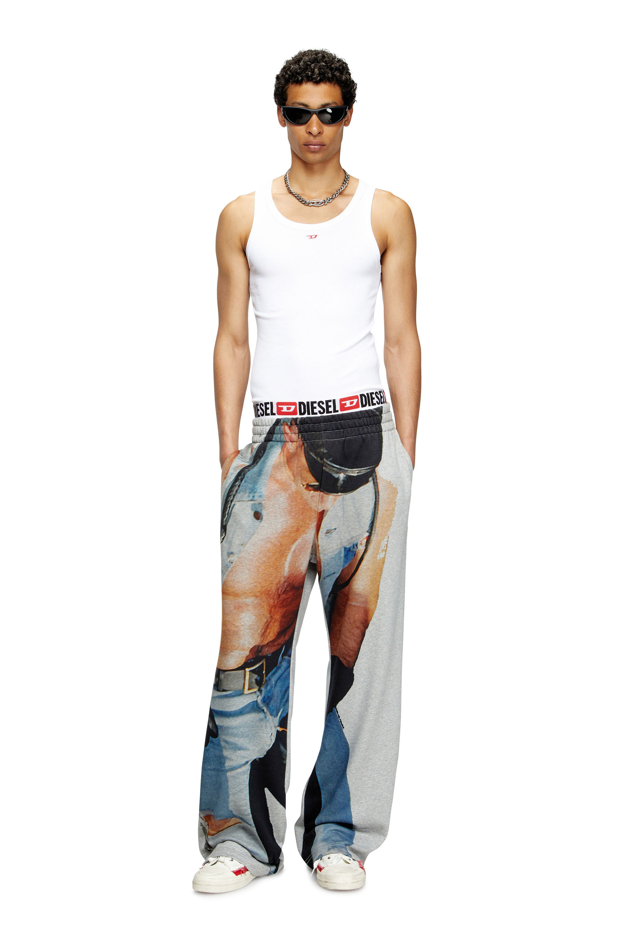 Diesel - PR-P-MARTAINS-TOM25, Pantalon de survêtement avec imprimé graphique Mixte in Gris - 1