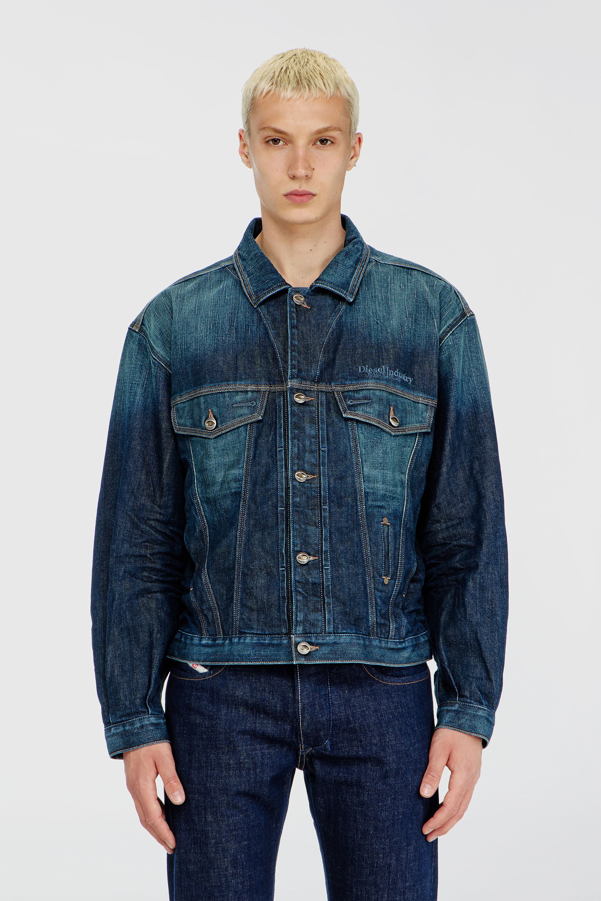 Diesel - D-DENVER-CL, Veste trucker en denim selvedge Mixte in Bleu - 3