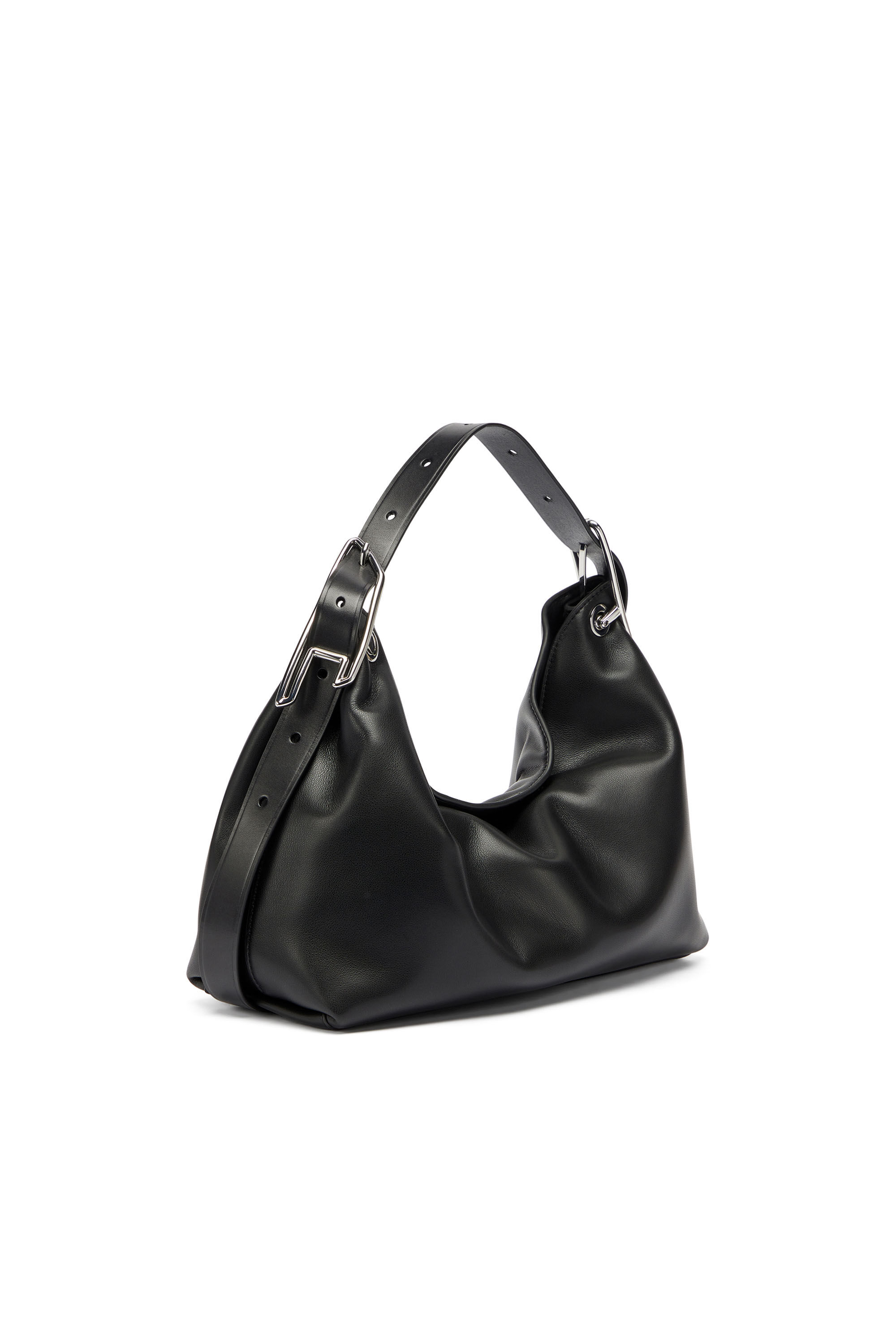 Diesel - D-LINE SHOULDER, D-Line-Sac &agrave; bandouli&egrave;re en cuir Femme in Noir - 7