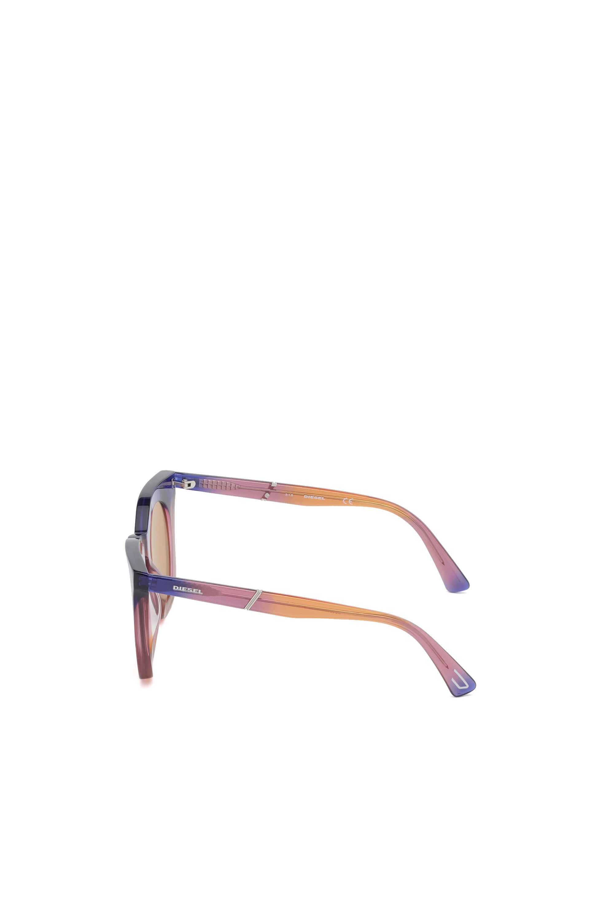 Diesel - DL0283, Lunettes de soleil rondes en acétate Femme in Violet - 4