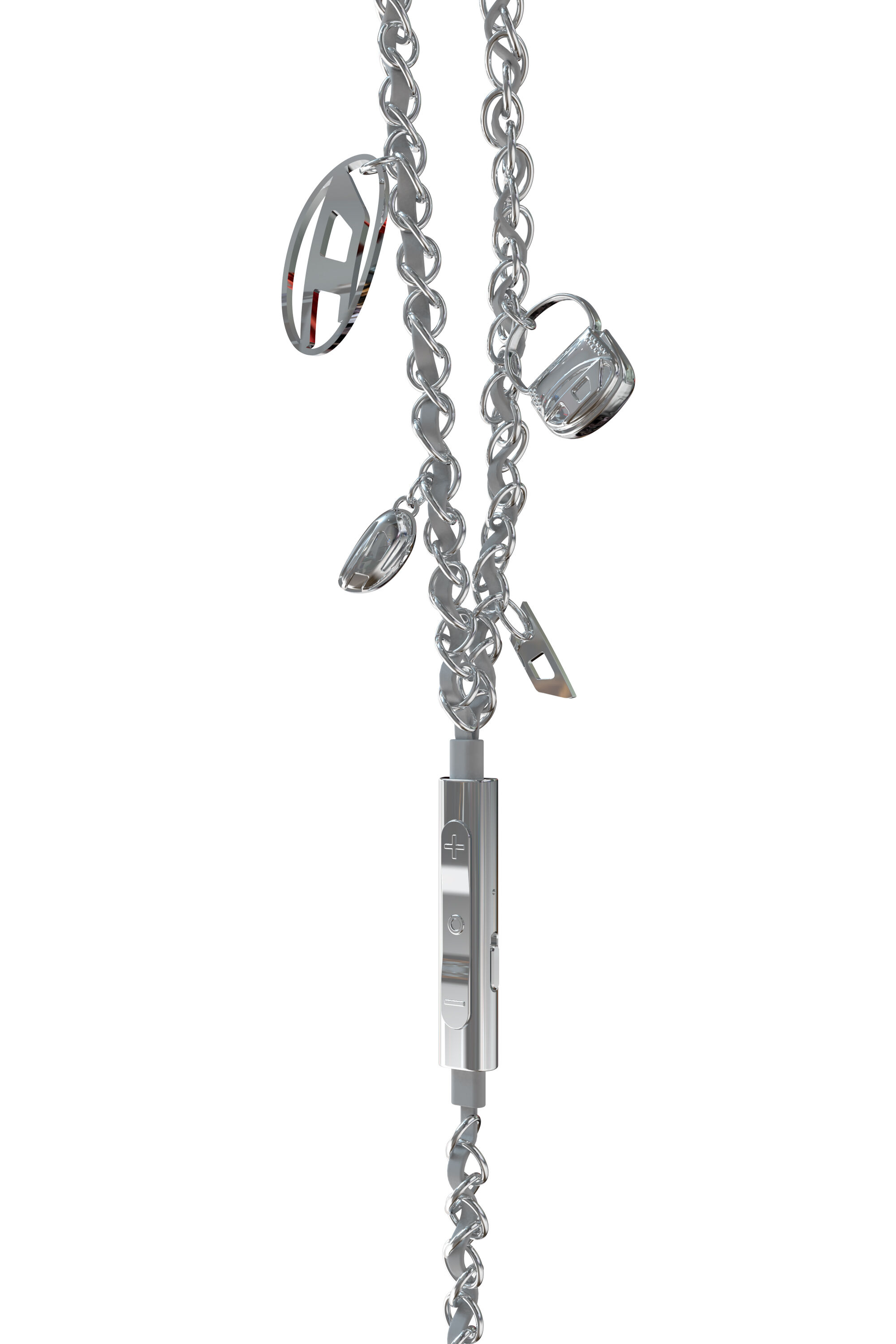 【新品未使用】DIESEL ディーゼル シルバー 有線イヤホン 60458 Women's Wired Earbuds and charms | Silver | Diesel