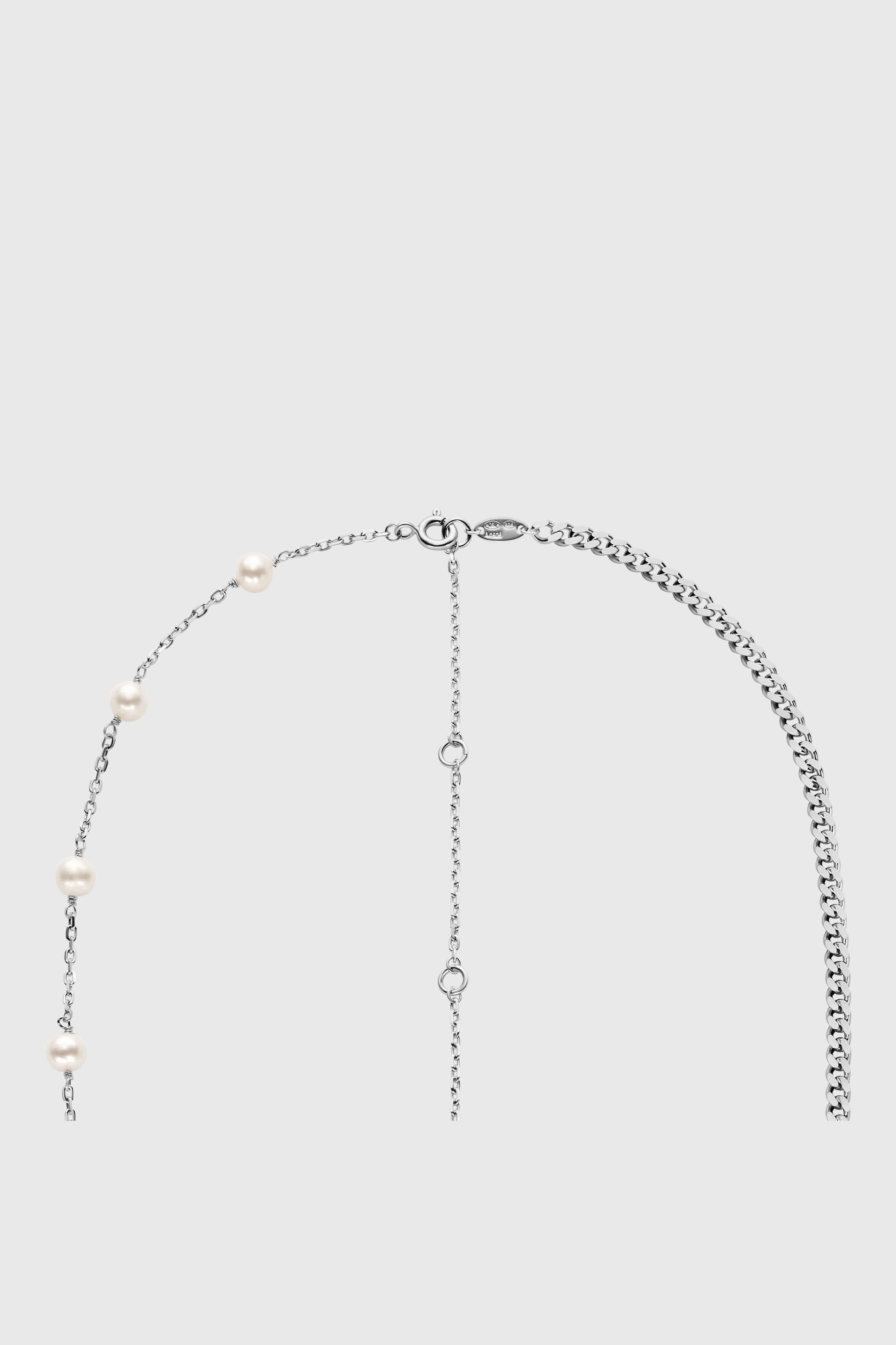 Diesel - DL1373040, Collier cha&icirc;ne en argent sterling et perles Mixte in Gris argent&eacute; - 3