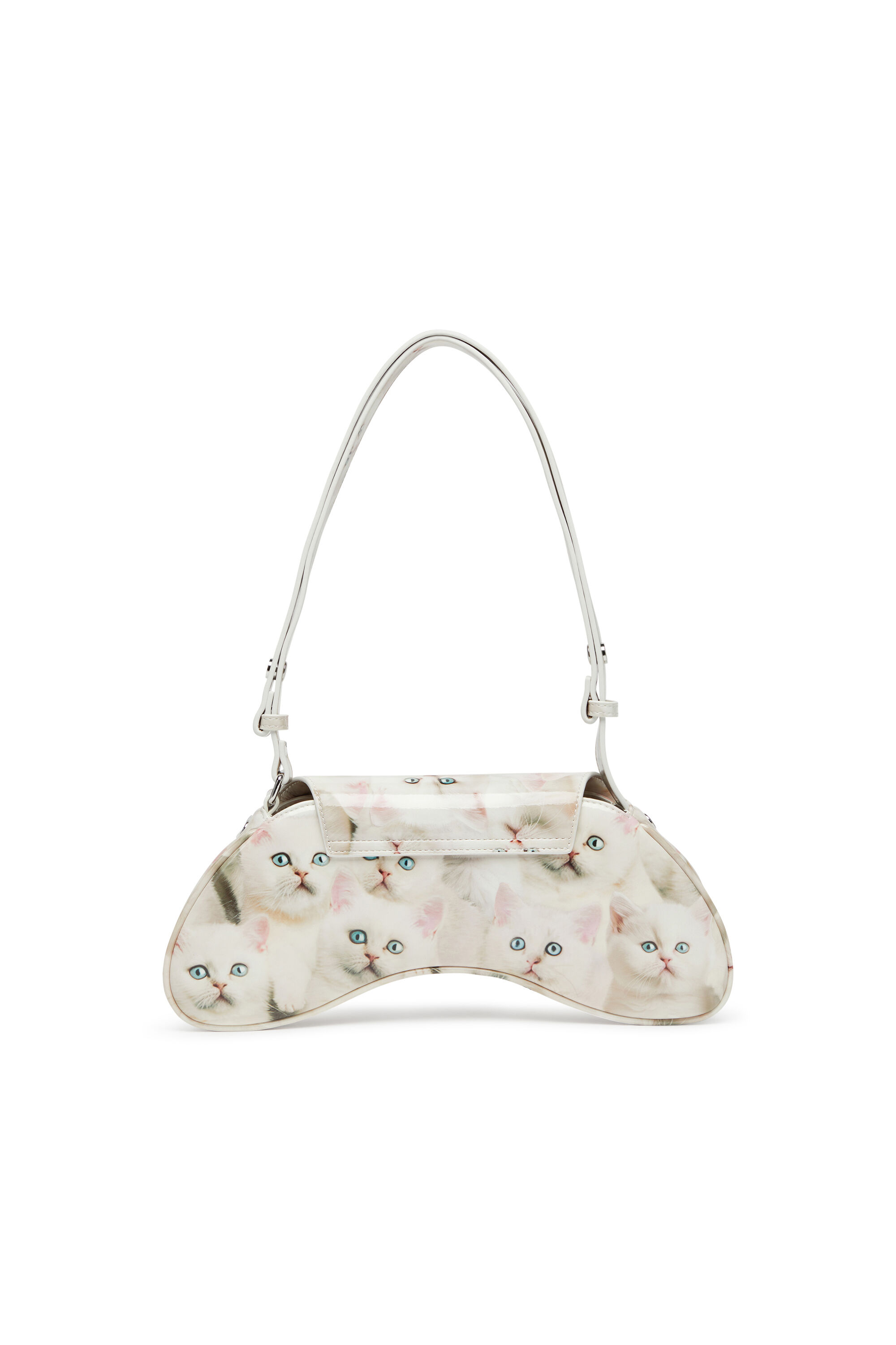 Diesel - PLAY CROSSBODY, Play-Sac à bandoulière en PU glossy imprimé Femme in Blanc - 3