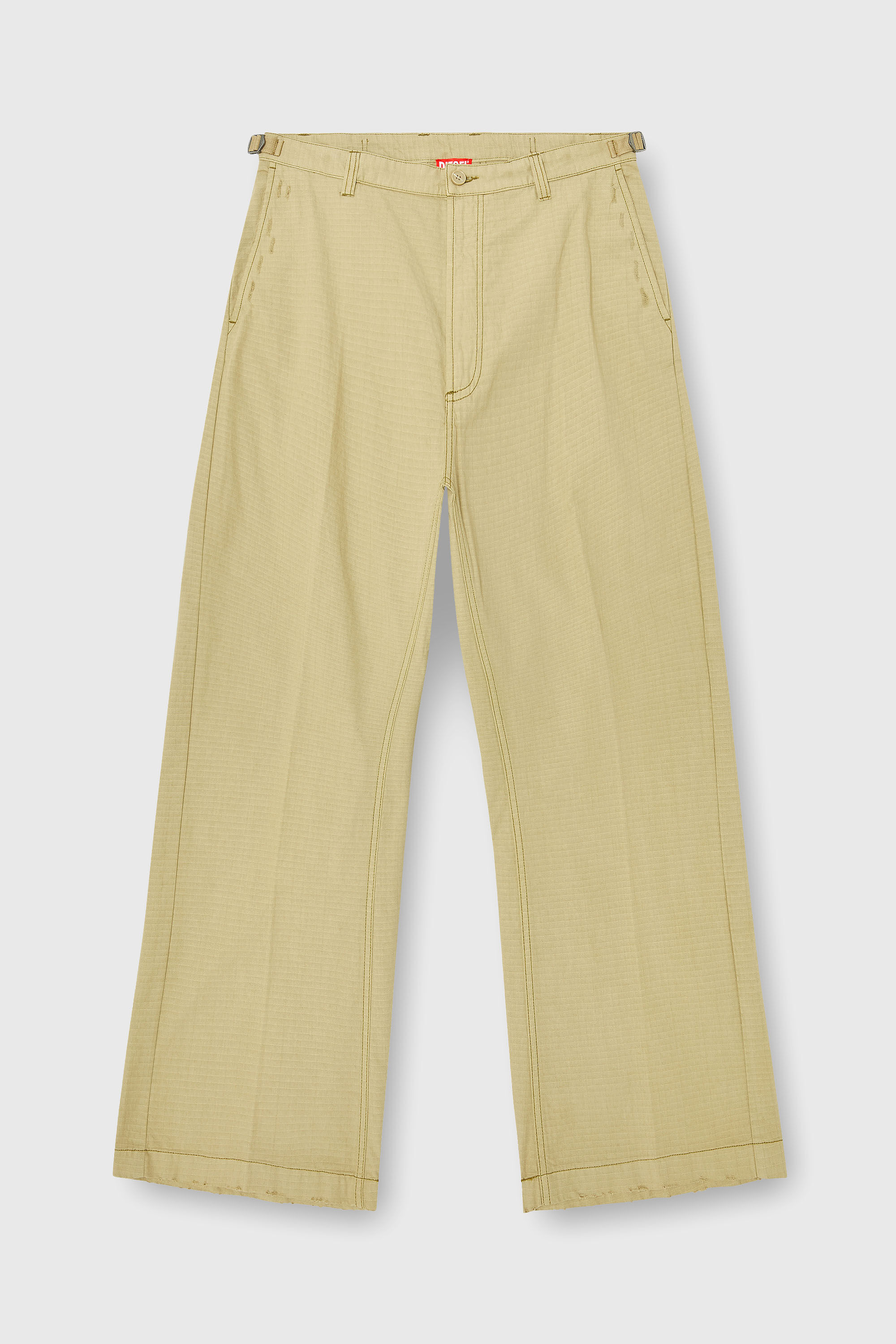 Diesel - P-BALL, Pantalon en ripstop de coton avec boucles lat&eacute;rales Homme in Beige - 2