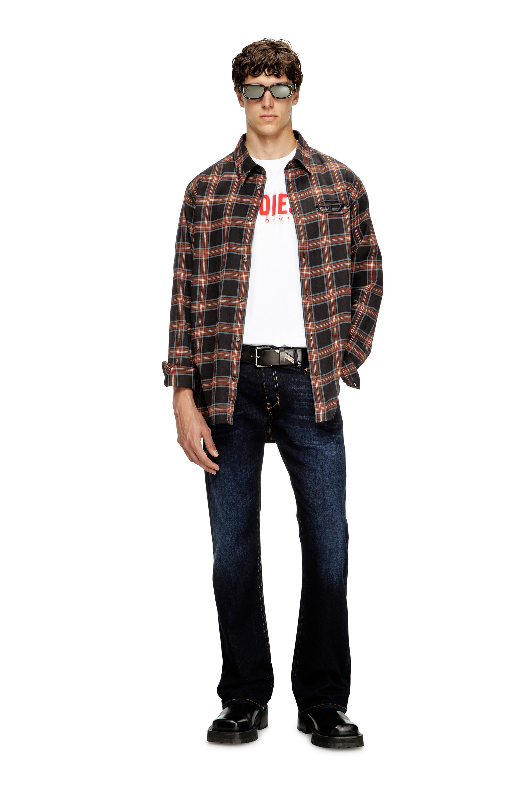 Diesel - T-ADJUST-Q7, T-shirt avec logo Diesel effet flou Homme in Blanc - 1