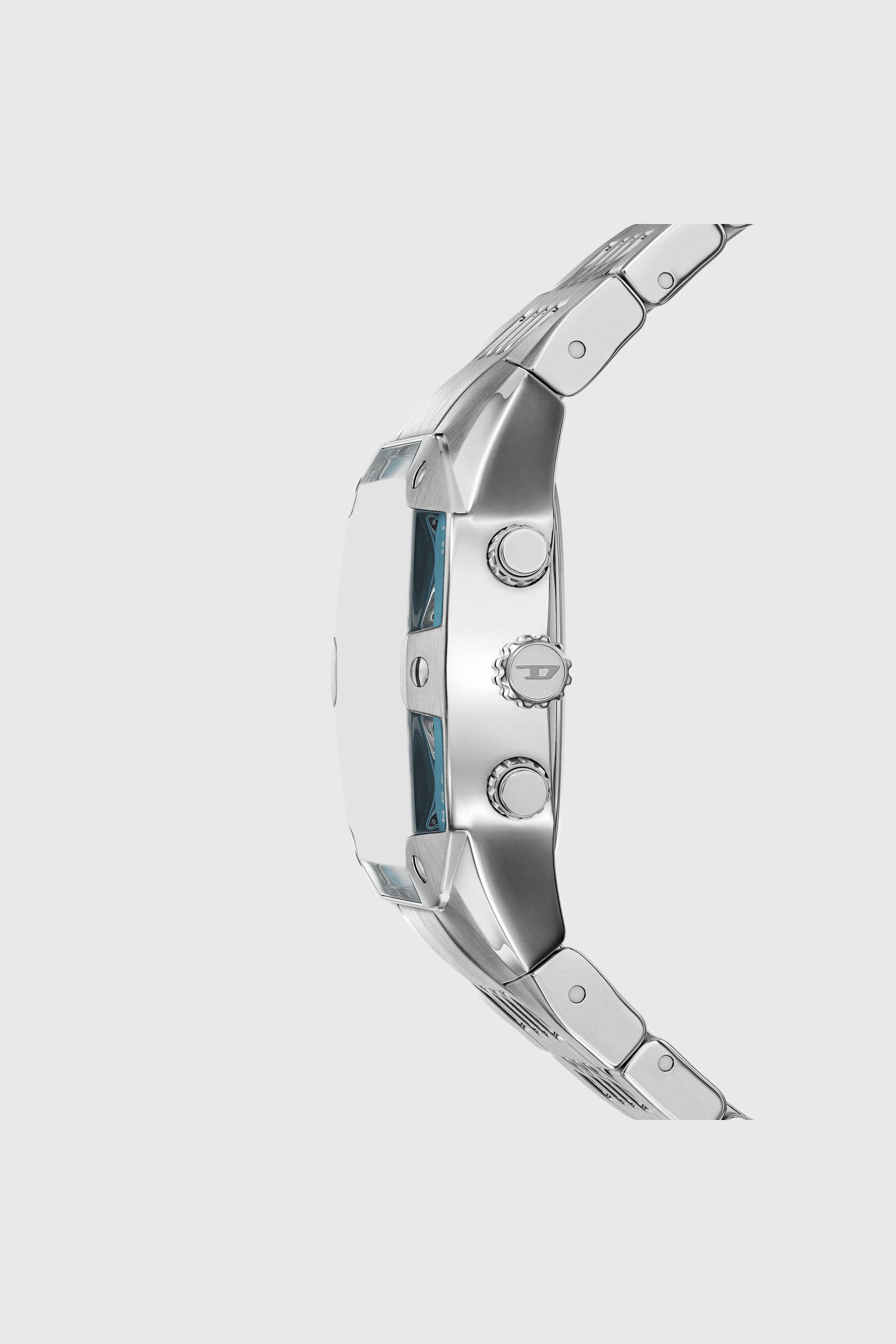 Diesel - DZ4725 WATCH, Montre Spiked Cushion en acier inoxydable Homme in Gris argent&eacute; - 3