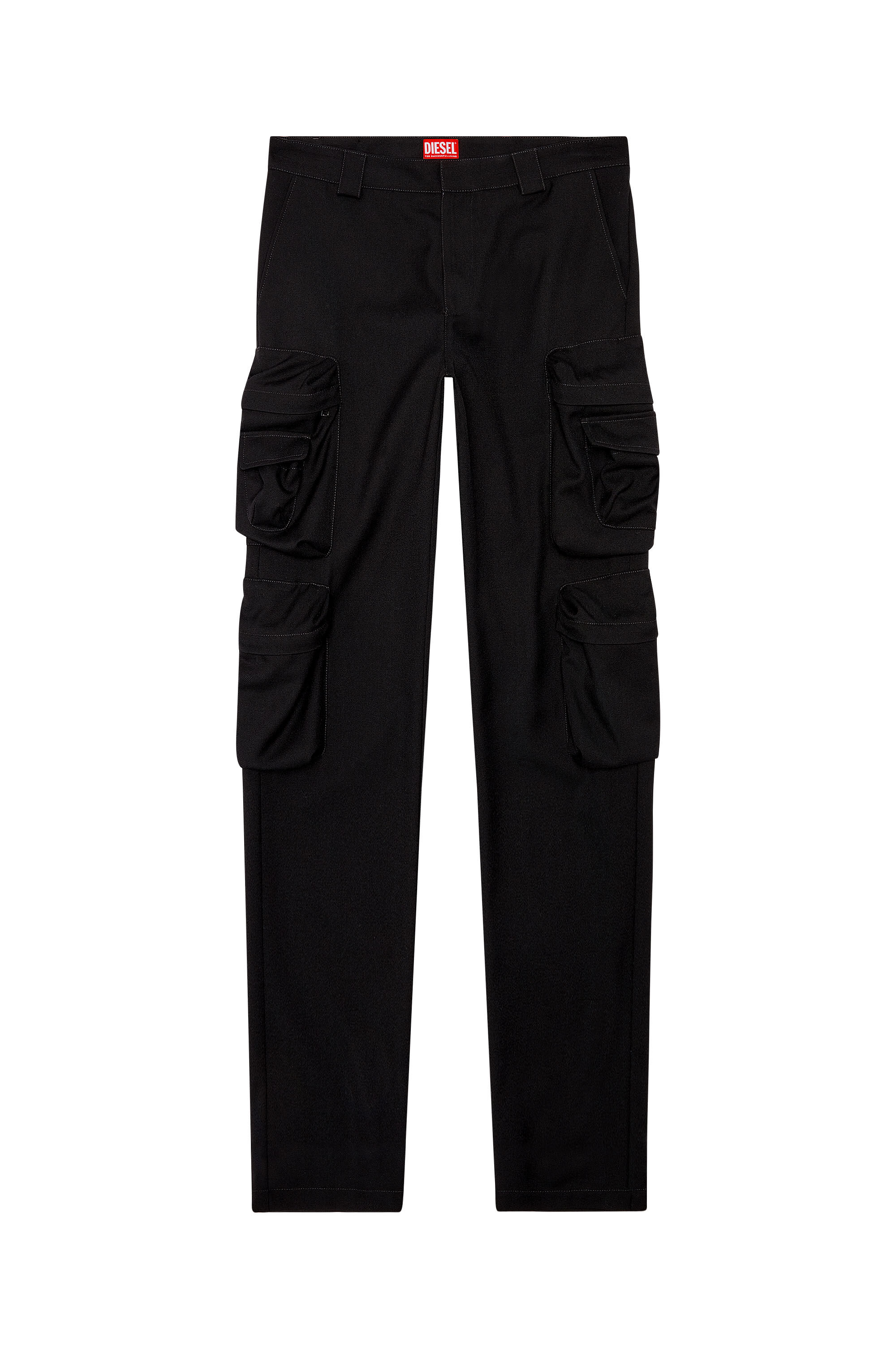 Diesel - P-LANKA, Man Cargo pants in cool wool in Black - Image 2
