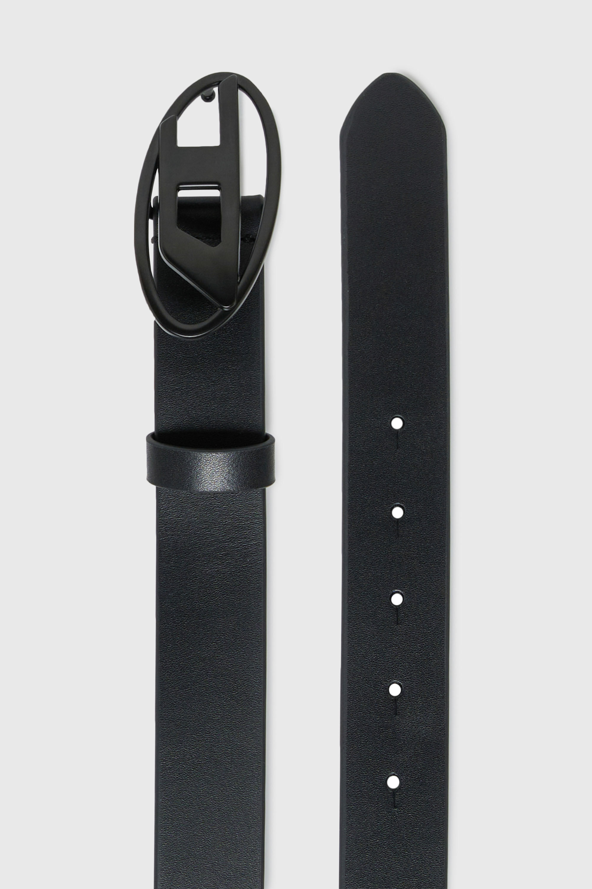 Diesel - B1DRN, Ceinture en cuir de 3 cm avec boucle ovale en D Mixte in Noir - 2