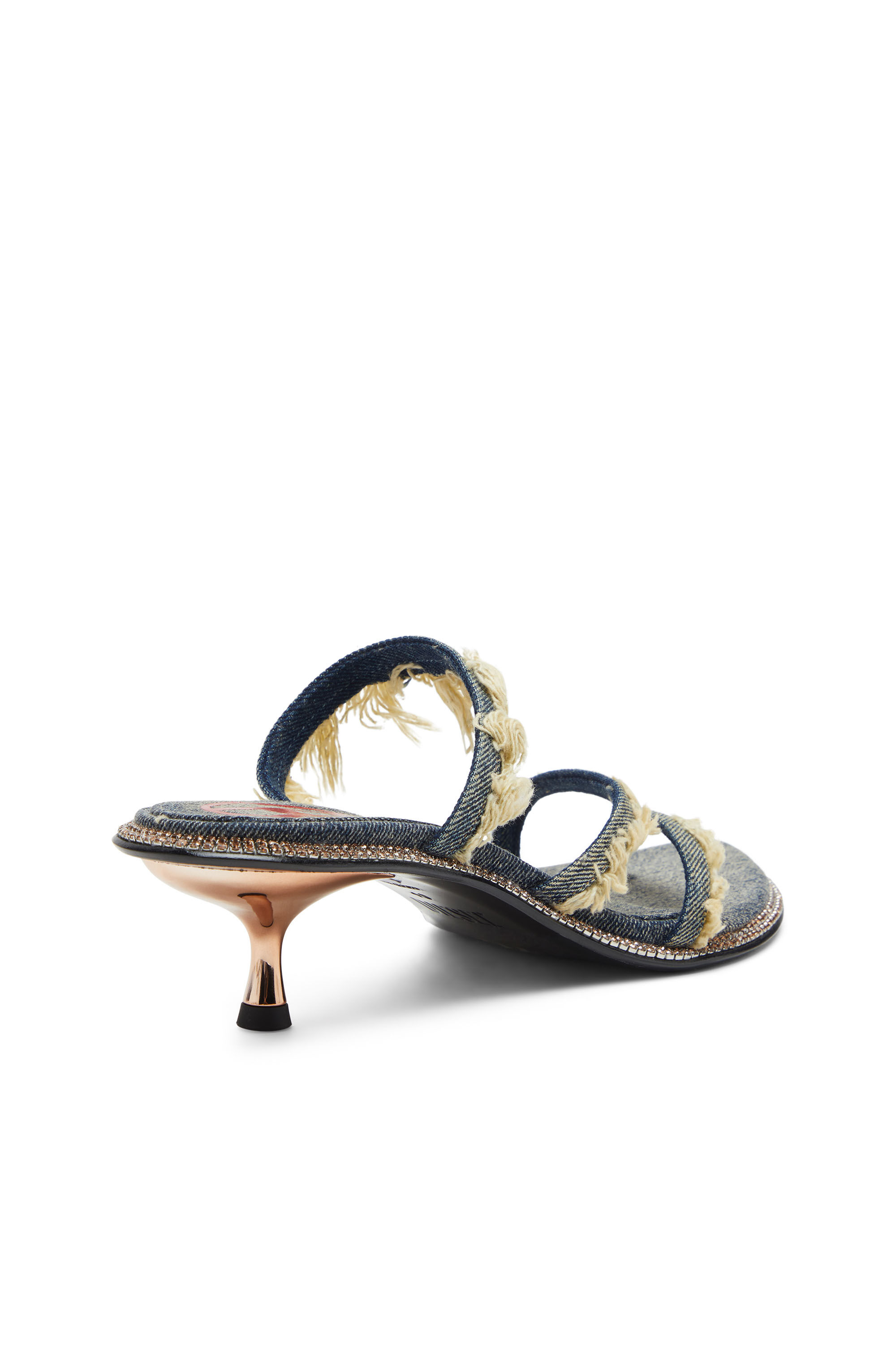 Diesel - D-HAVANNA KITTIE, D-Havanna Kittie-Mules en denim effiloché avec cristaux Femme in Bleu - 4