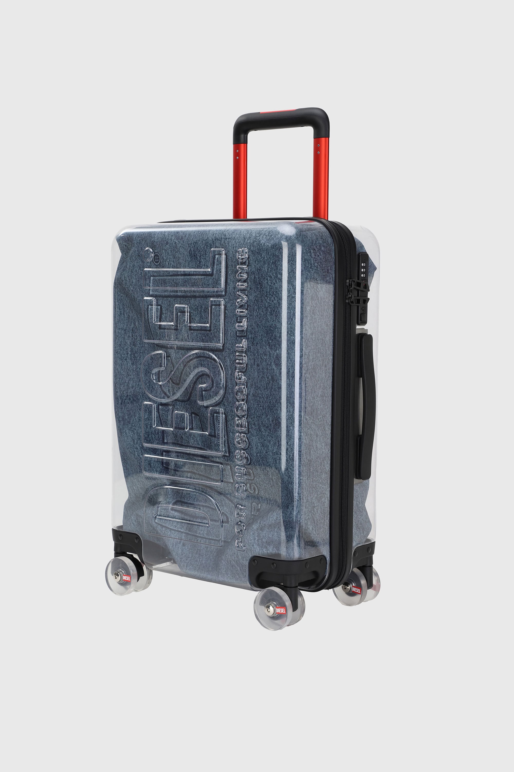 Diesel - LU0036 HARD LUGGAGE - DSL009, Valise &agrave; logo transparent taille S Mixte in Bleu - 5