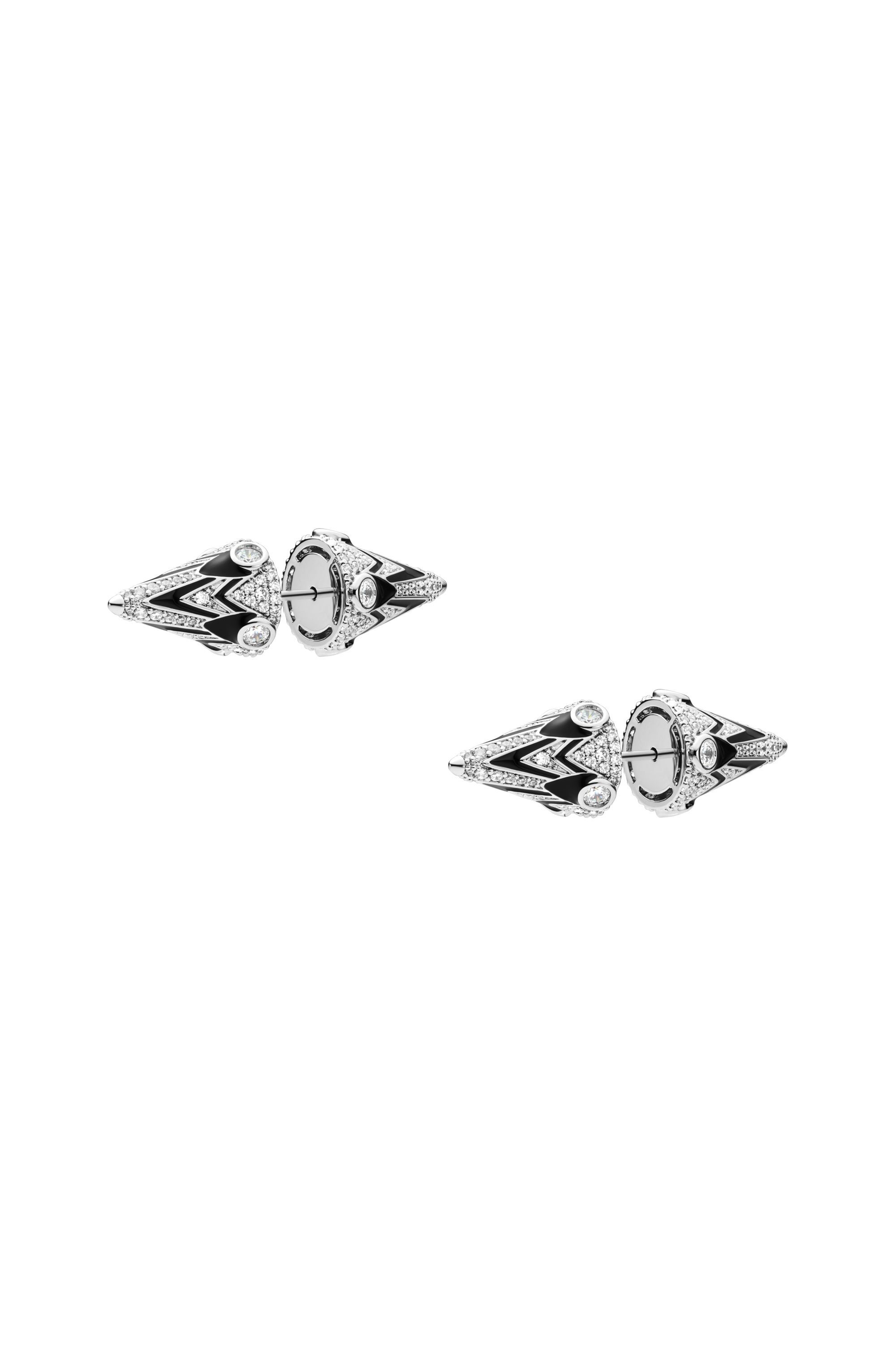 Diesel - DX1657931 JEWELLERY, Boucles d'oreilles à clous en laiton bicolore Mixte in Gris argenté - 1