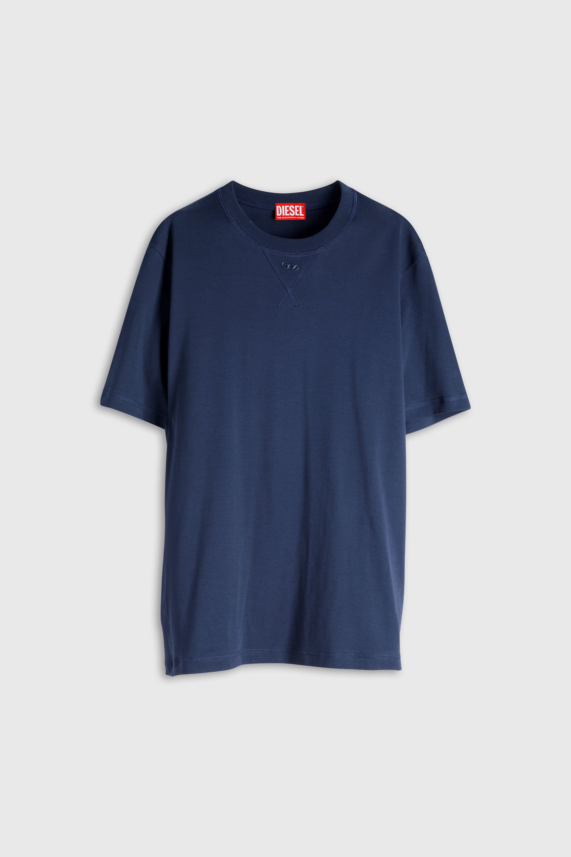 Diesel - T-MADJUST-TR, T-shirt r&eacute;guli&egrave;re avec col rond et Oval D Homme in Bleu - 2