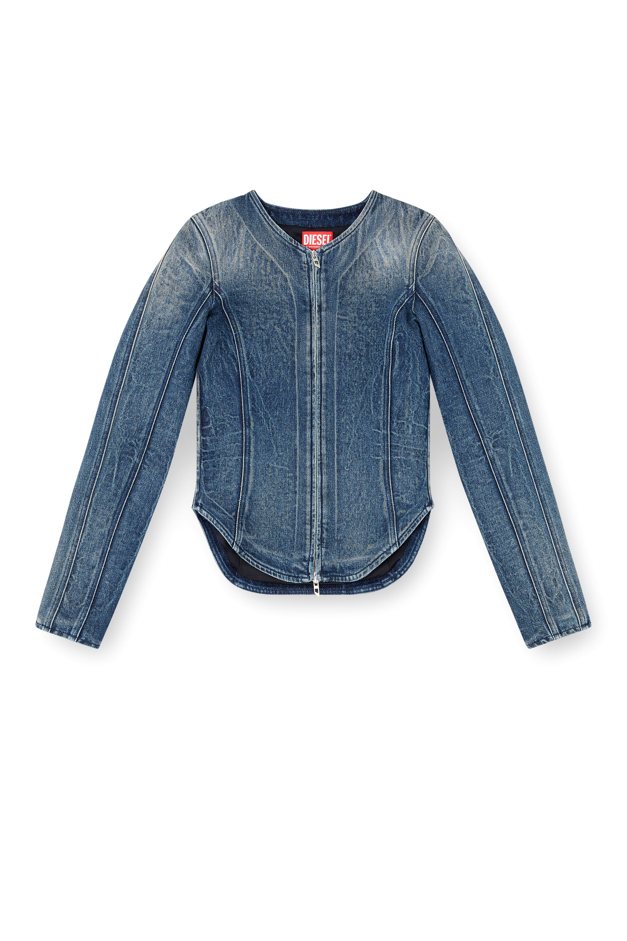 Diesel - DE-GARY-FSG, Veste en denim Ghost embossé Femme in Bleu - 2