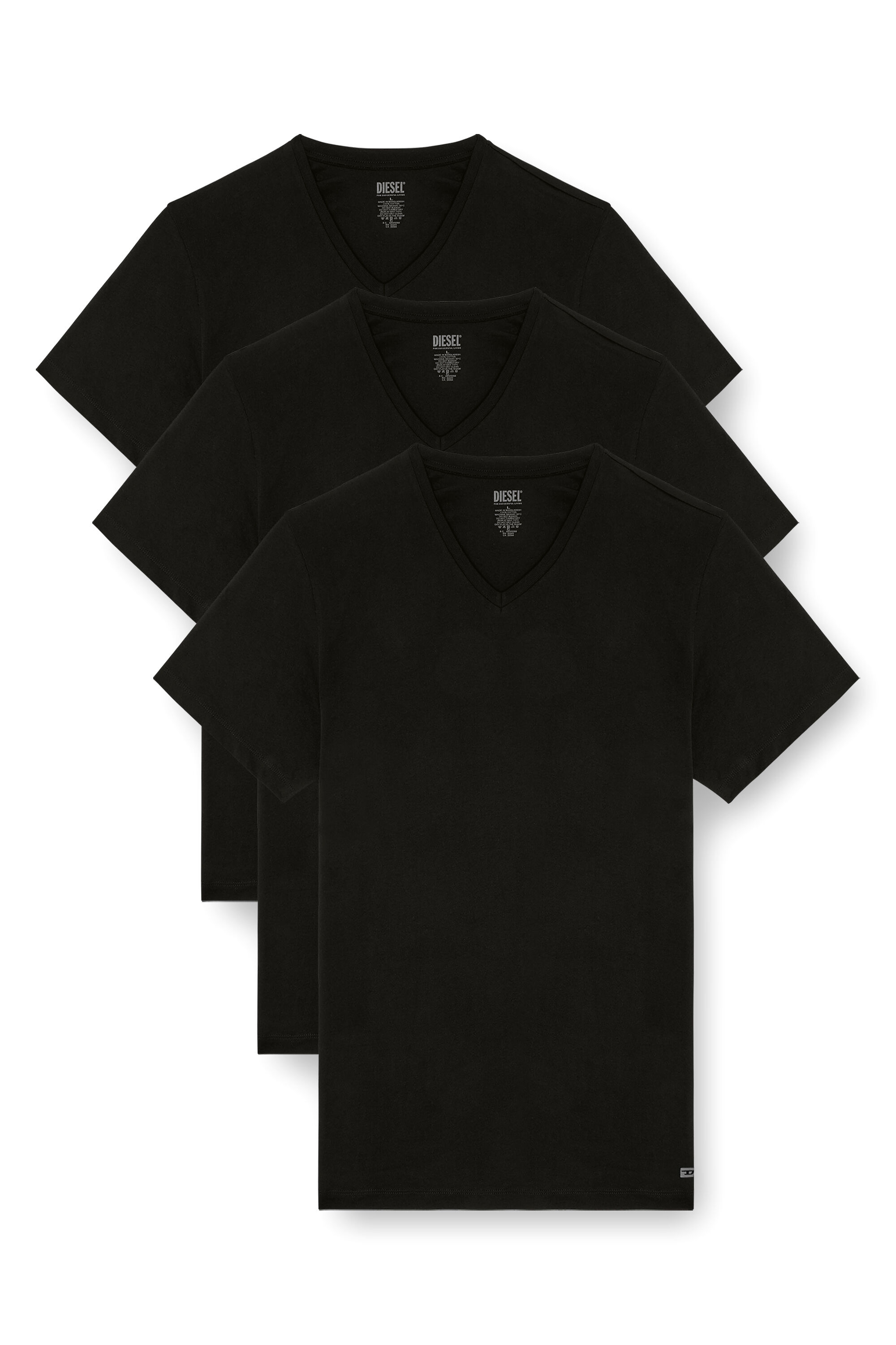 Diesel - MICHAEL-D-BOX-3PACK, Lot de trois T-shirts avec col en V Homme in Noir - 2