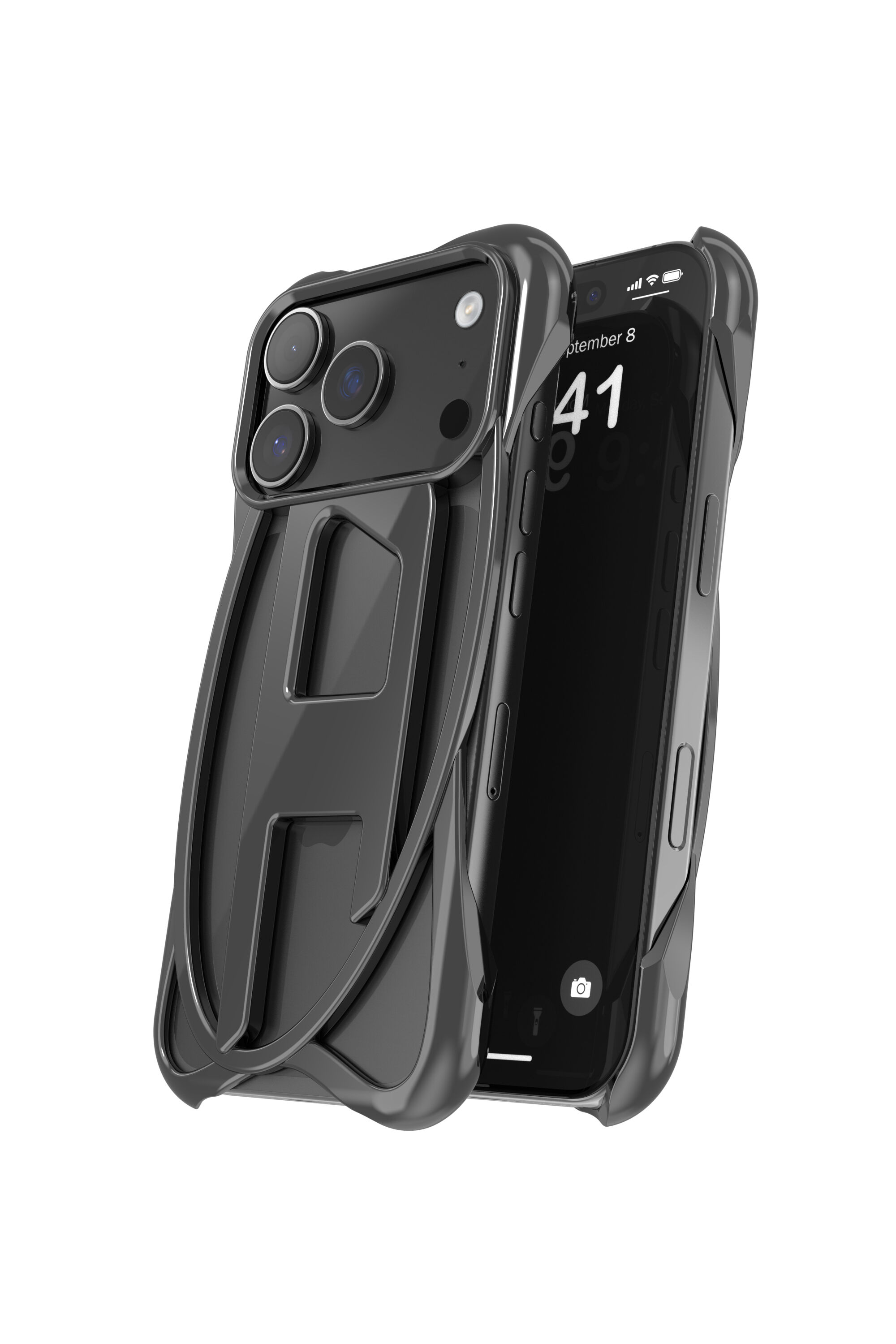 Diesel - 60448  D FRAME CASE, Étui brillant Caged D pour iPhone 17 Pro Mixte in Noir - 3