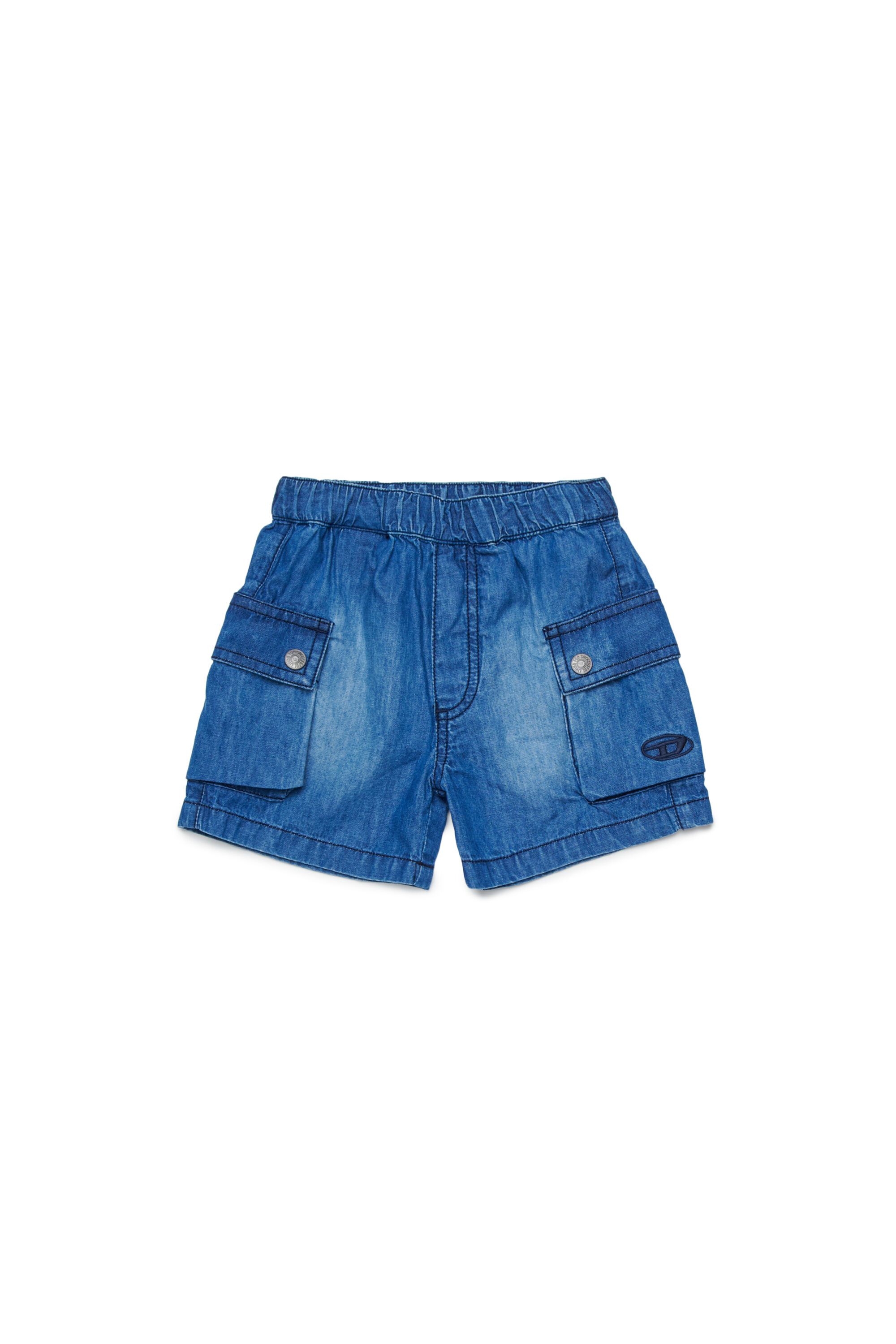 Diesel - PILYDSHORTB, Short en denim avec poches cargo Homme in Bleu - 1