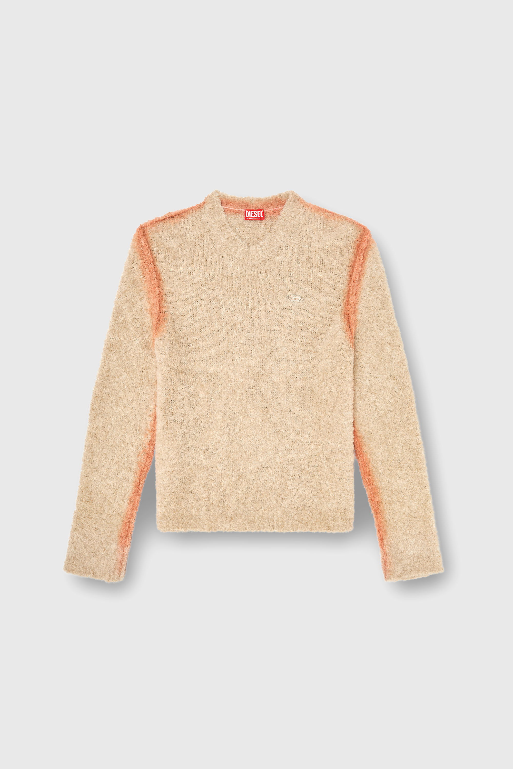 Diesel - K-RIMI, Pull en m&eacute;lange d&rsquo;alpaga avec coutures effet spray Homme in Marron - 2