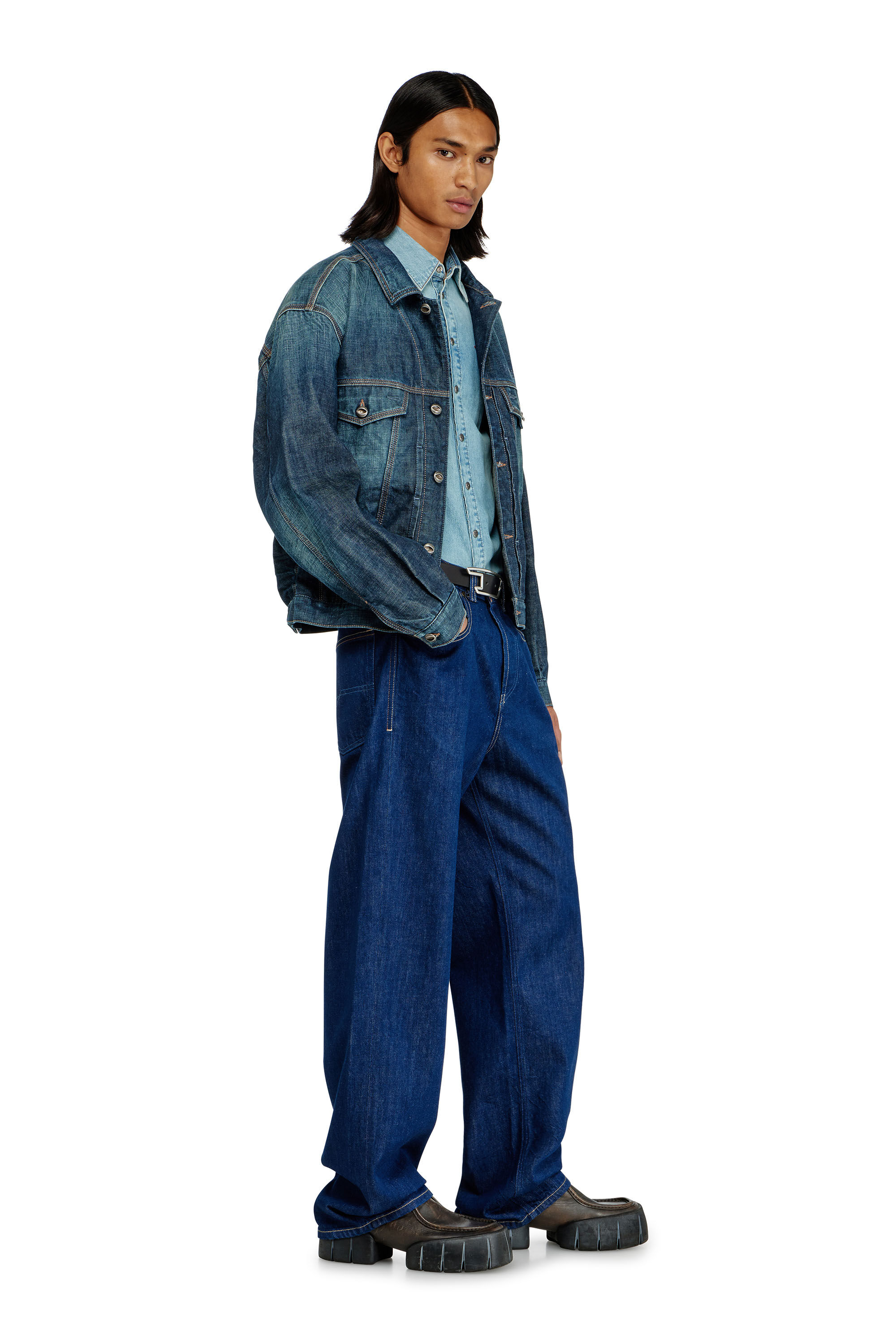 Diesel - Relaxed Jeans 2001 D-Macro 09Q09 Homme, Bleu Fonc&eacute; - Image 1