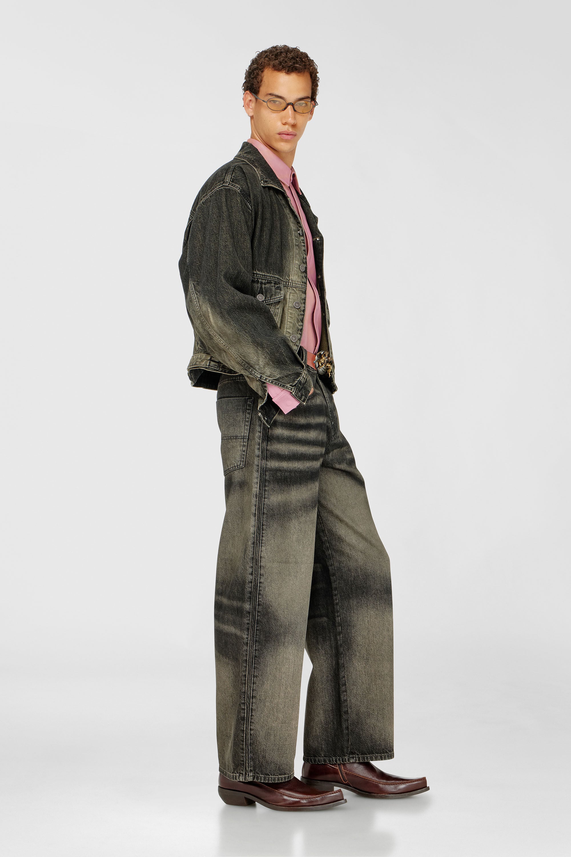 Diesel - Relaxed Jeans 1982 D-Hakou 09R33 Mixte, Noir/Gris fonc&eacute; - Image 2