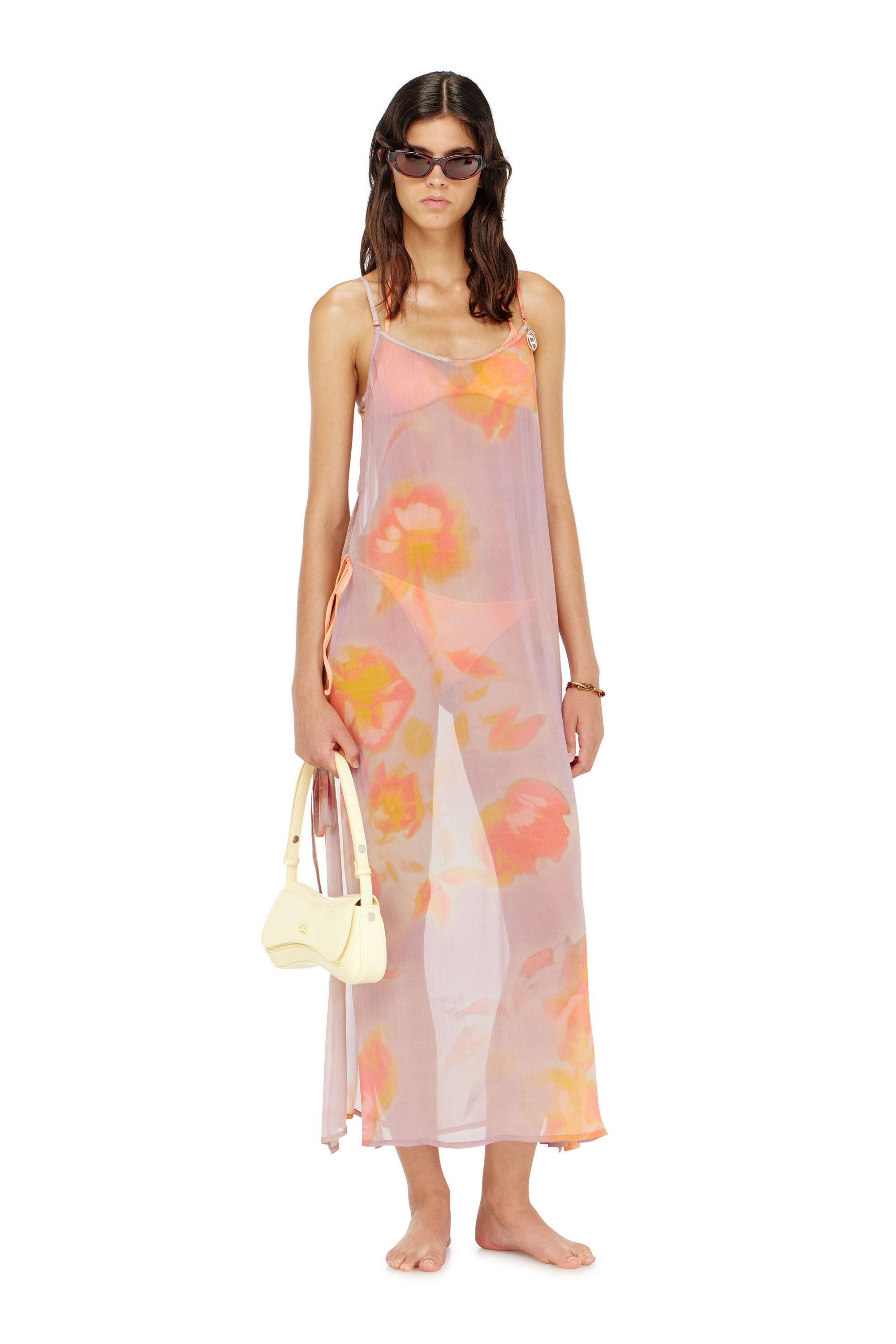 Diesel - VANYA-UTLT, Robe de plage en chiffon &agrave; motif floral Femme in ToBeDefined - 2