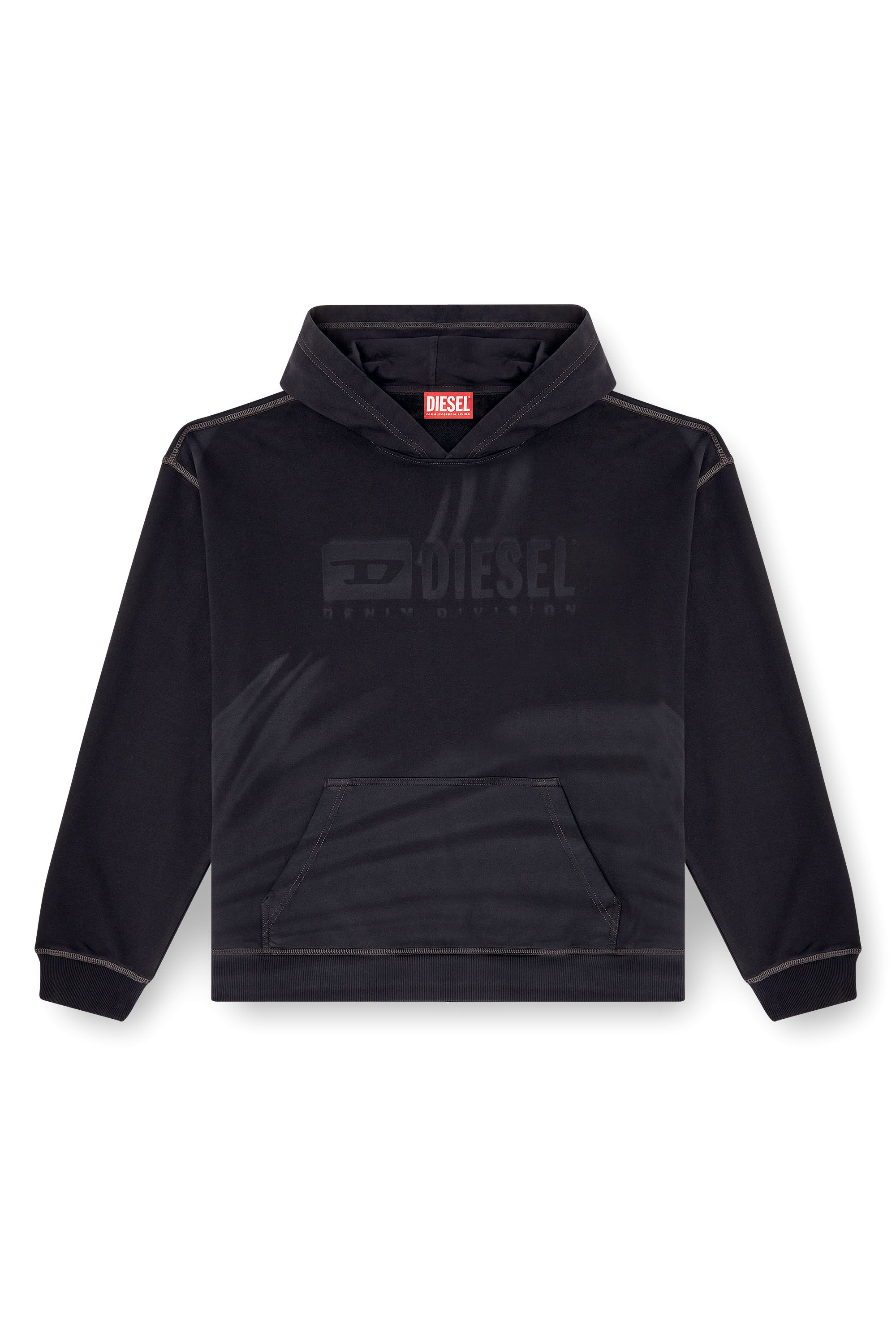 Diesel - S-BOXT-HOOD-R9, Sweat-shirt à capuche avec logo délavé au laser Homme in Noir - 2