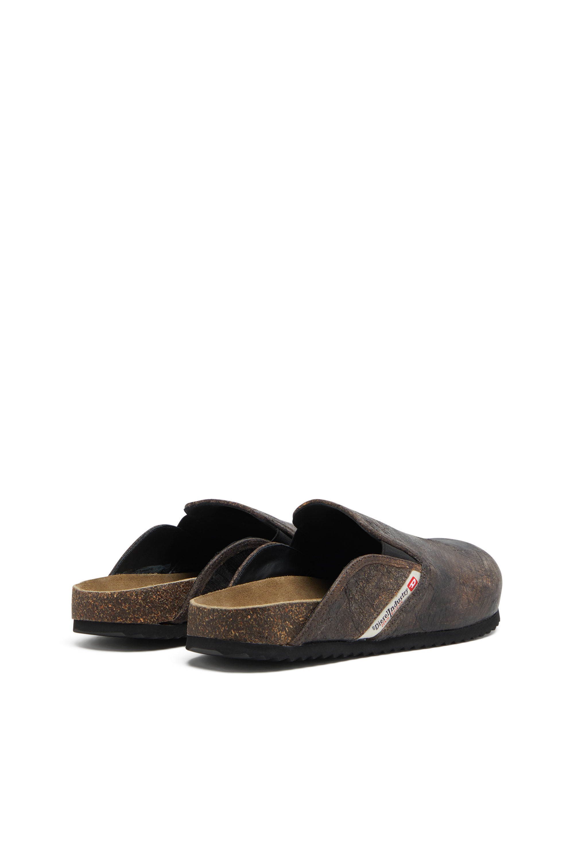 Diesel - D-WOODSTOCK SLIP-ON, D-Woodstock-Sabots en daim à effet craquelé Homme in Marron - 3