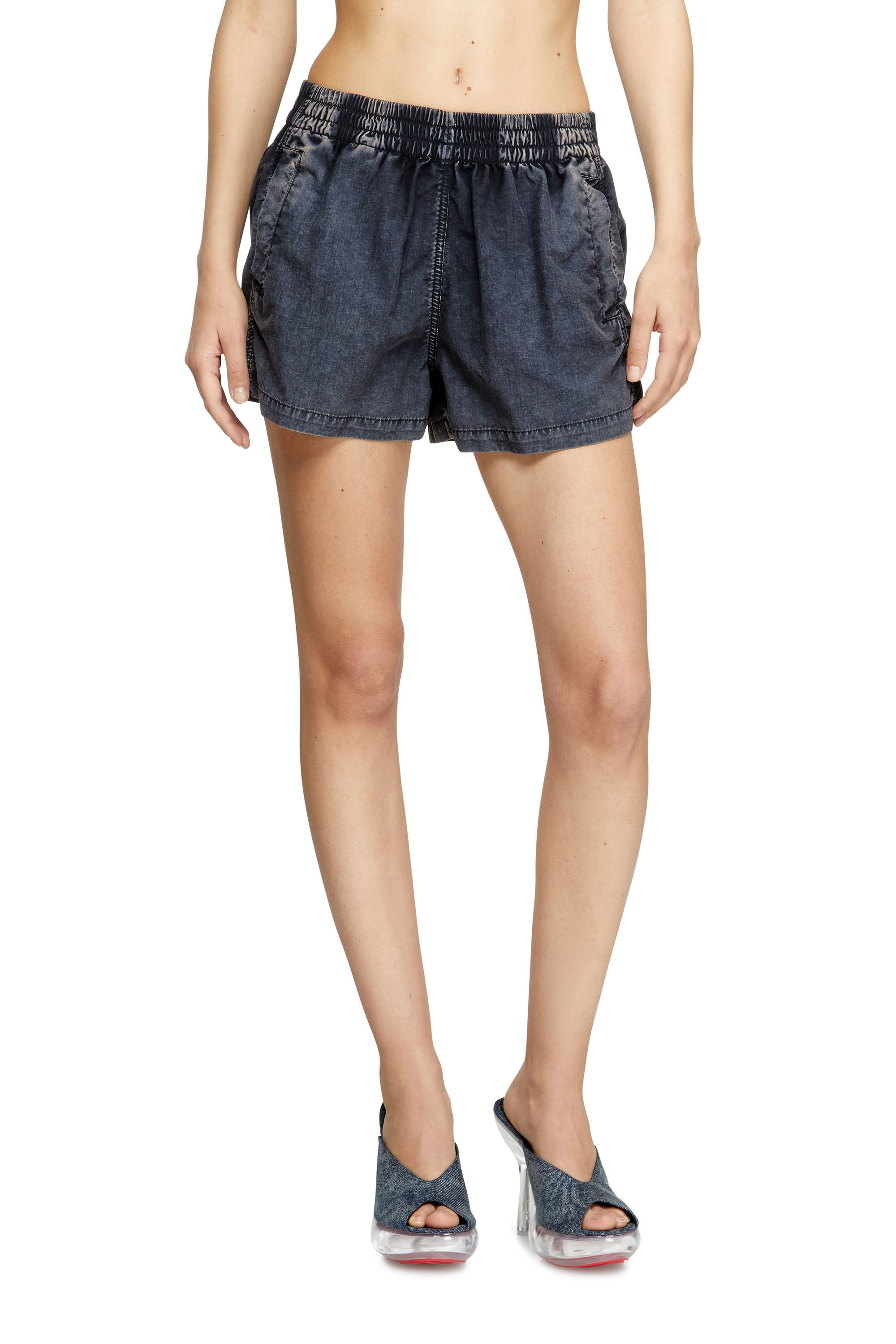 Diesel - S-OUND, Boxer en tissu Taslan traité Femme in Bleu - 3