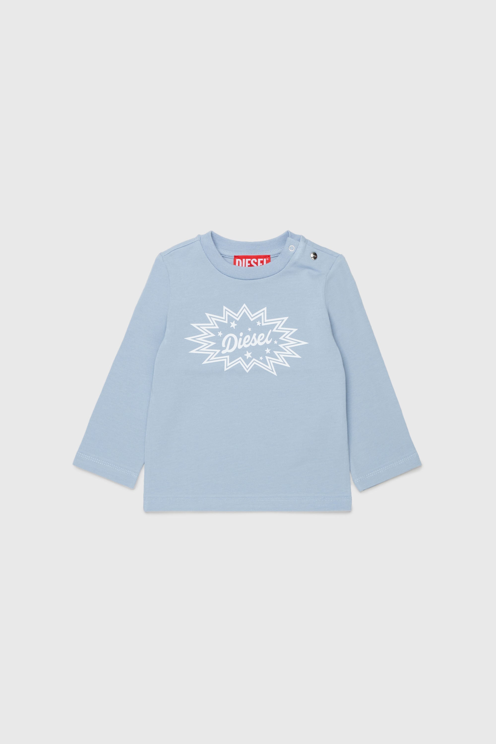 Diesel - TFUMB, T-shirt &agrave; manches longues avec logo starburst imprim&eacute; Femme in Bleu - 1