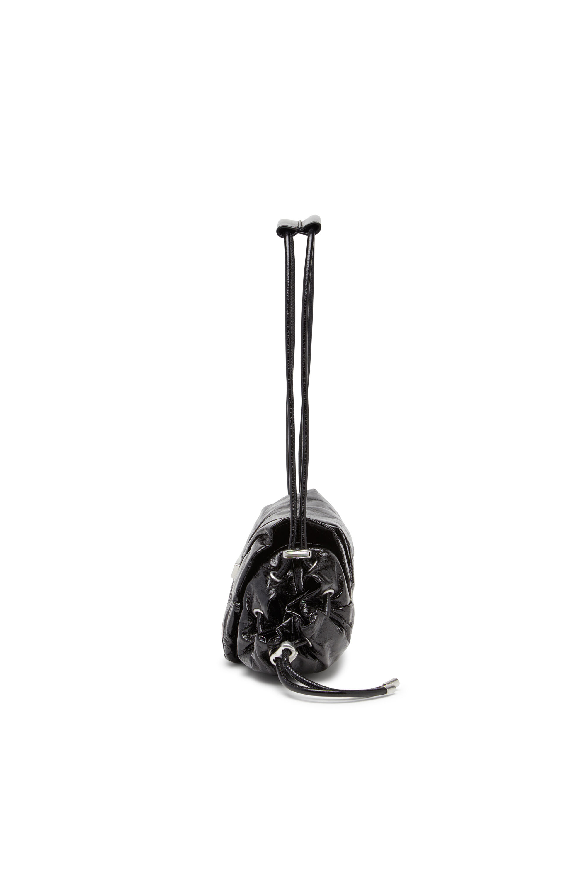 Diesel - SCRUNCH-D SHOULDER S, Scrunch-D S-Sac à bandoulière en cuir froissé Femme in Noir - 4