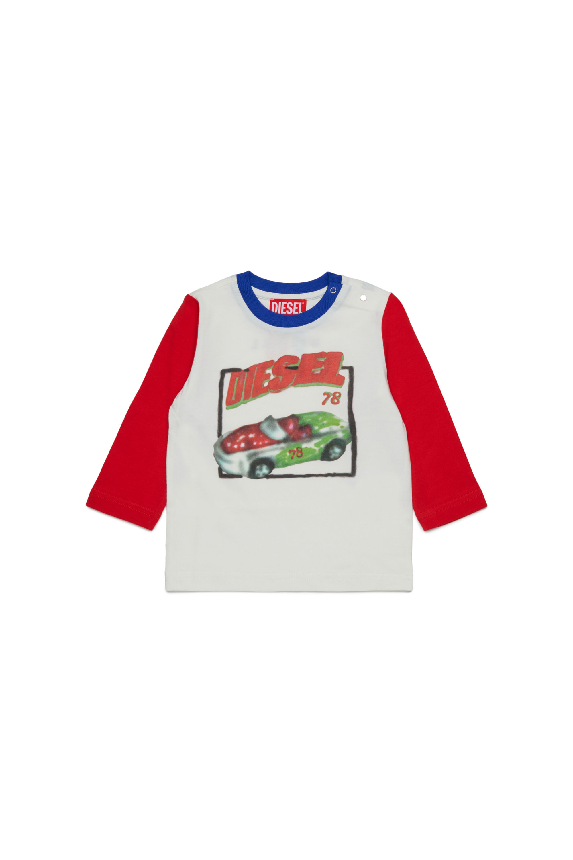Diesel - TDOLB, T-shirt en coton avec imprimé Homme in Blanc - 1