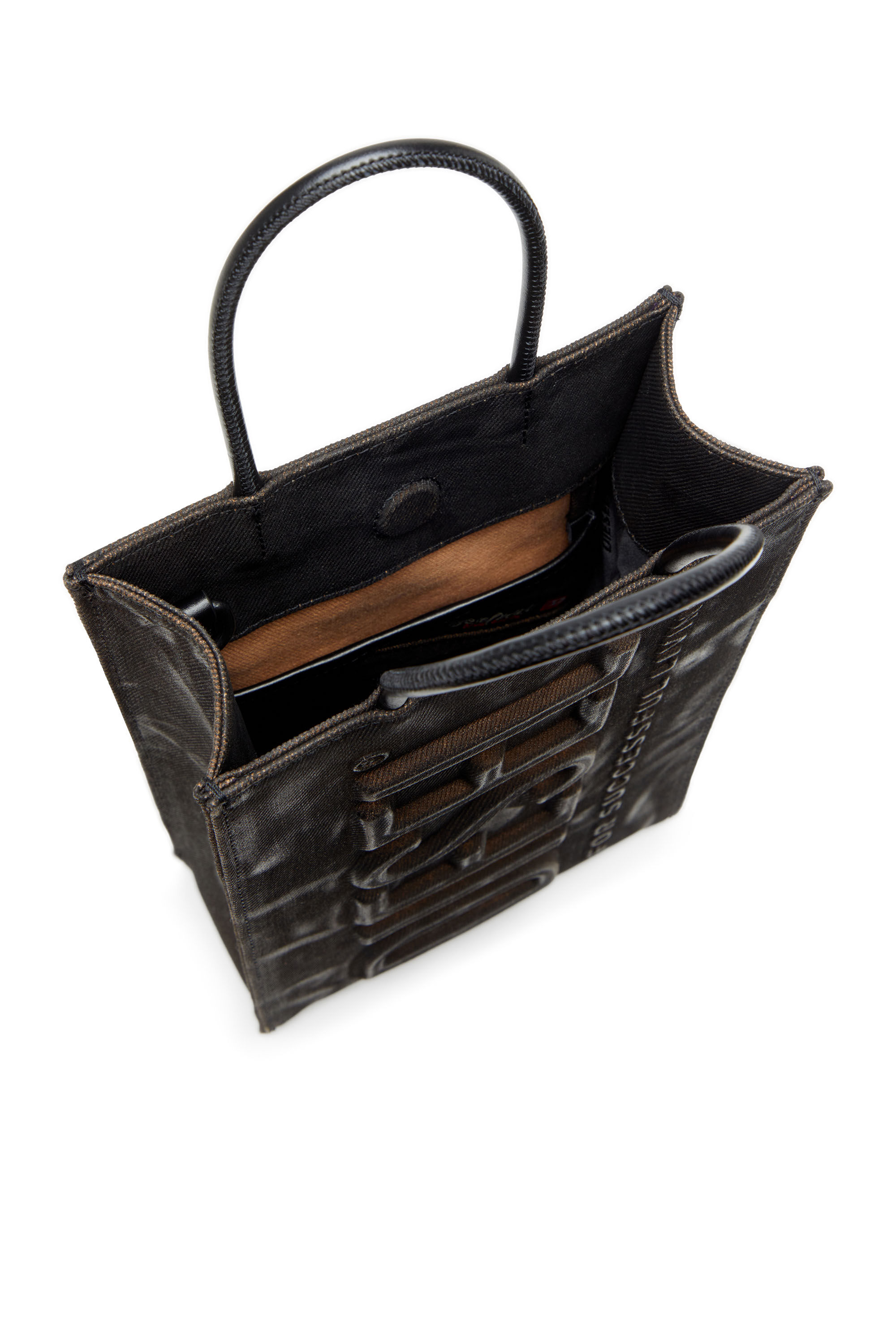 Diesel - LES SHOPPERS SHOPPER M X, Les Shoppers-Sac tote en denim floqué enduit Homme in Noir - 2