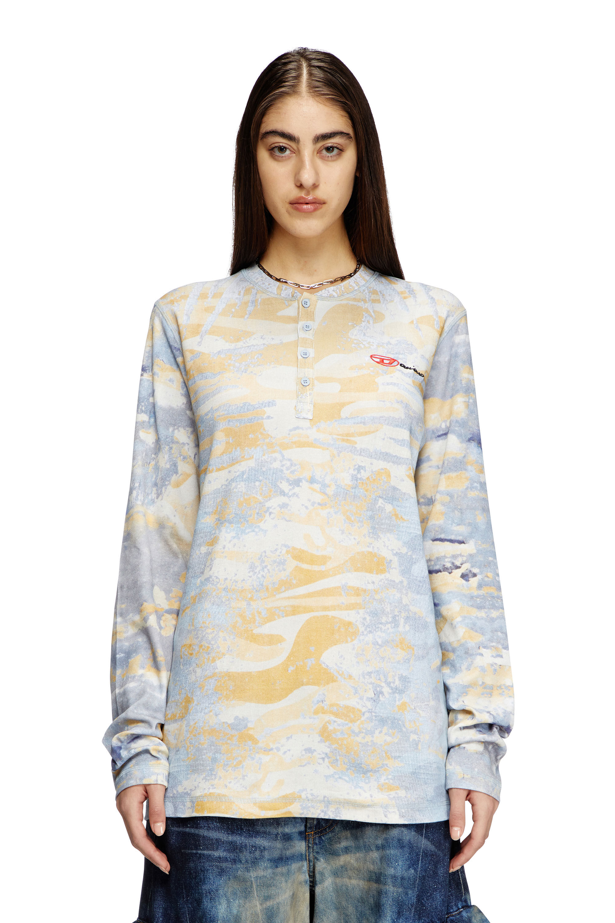 Diesel - T-JUSER-DD, Top Henley avec imprimé camouflage Mixte in Polychrome - 6