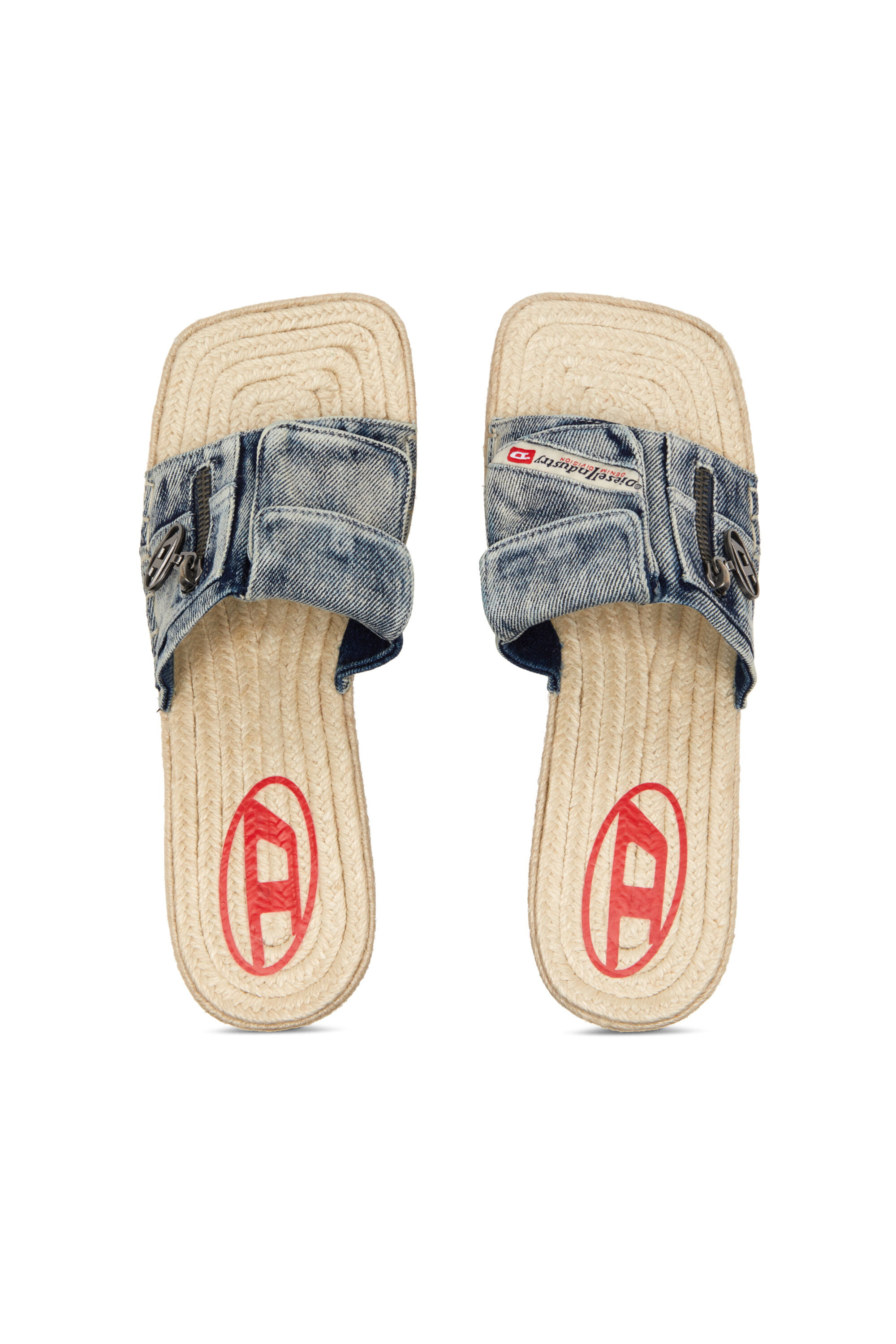 Diesel - D-IBIZA 40 PCK, D-Ibiza-Espadrilles à plateforme et talons en denim Femme in Bleu - 4