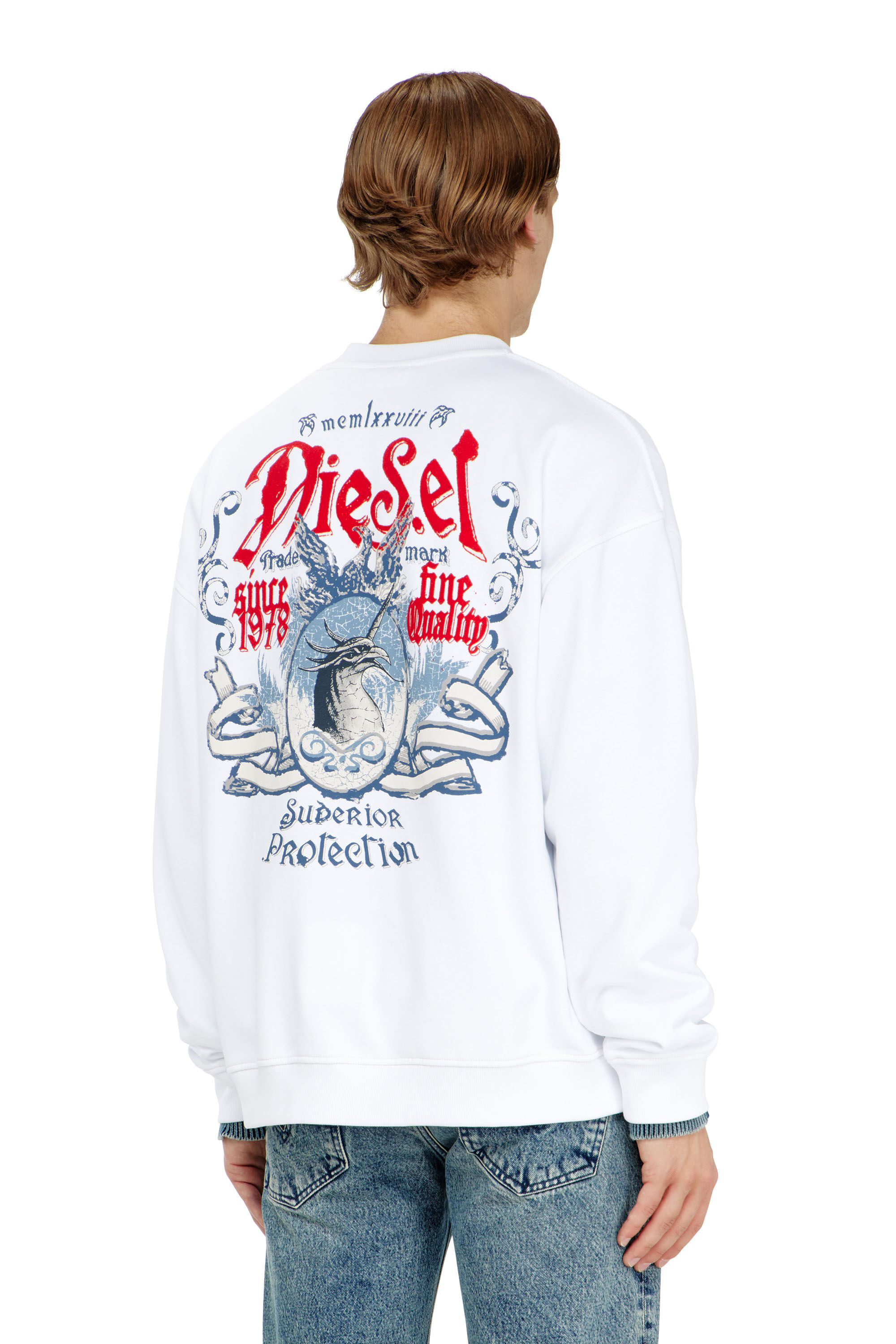 Diesel - S-BOXT-AA2, Sweat-shirt en coton avec motifs floqu&eacute;s Homme in ToBeDefined - 4